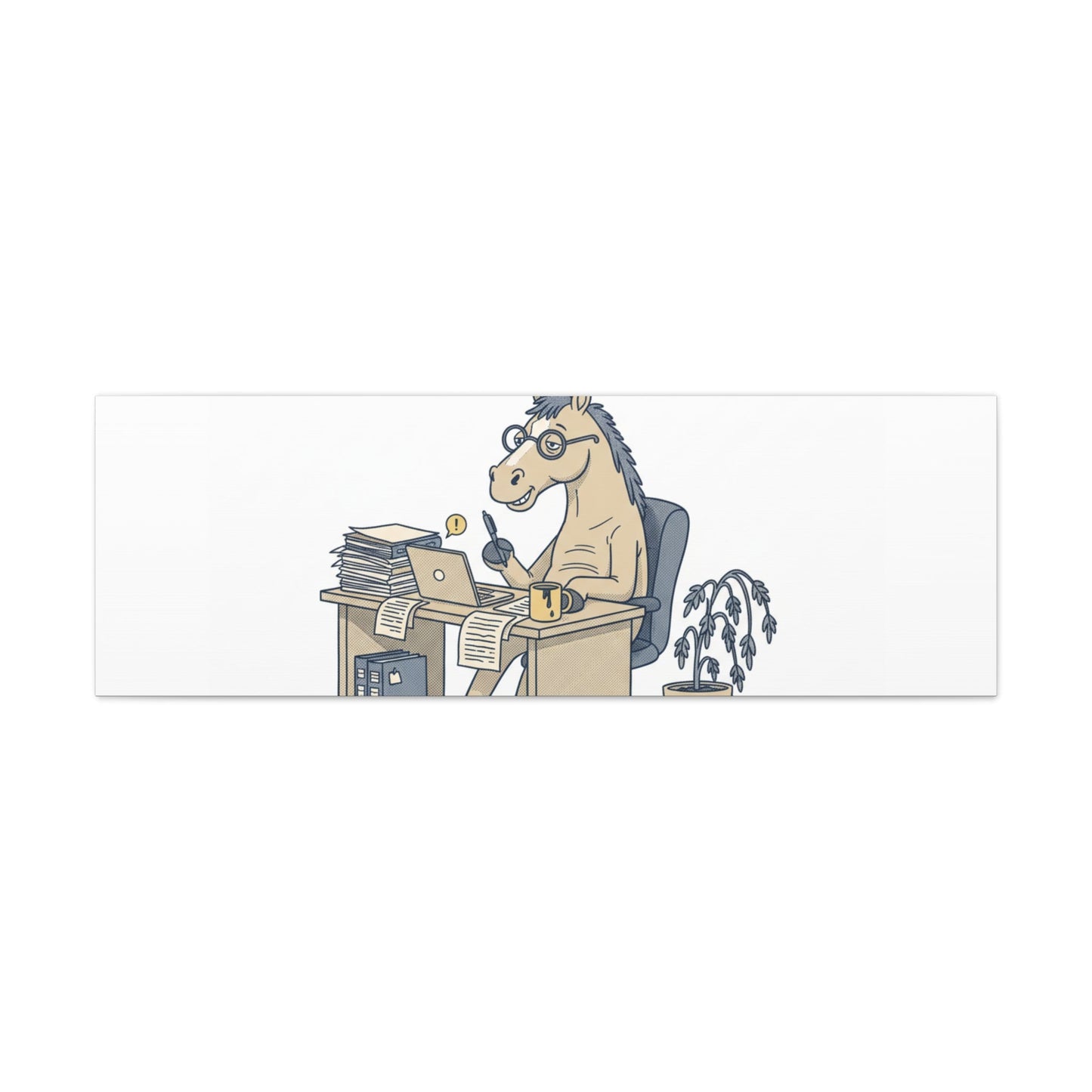 Best Desk Jockey Canvas, Workhorse Office Art | Corporate Burnout Parody