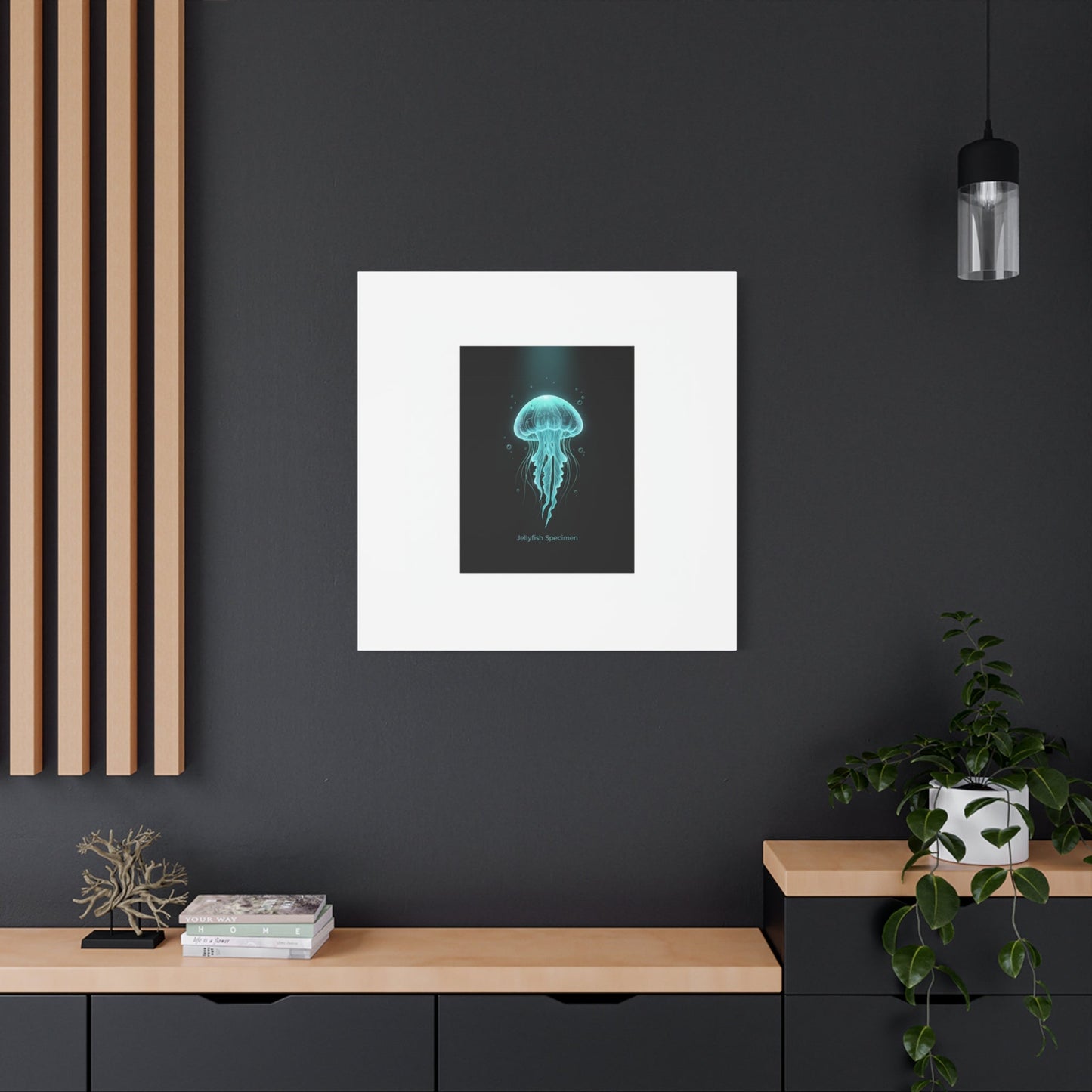 Bioluminescent Jellyfish Art Canvas | Deep Sea Aesthetic, Neon Glow