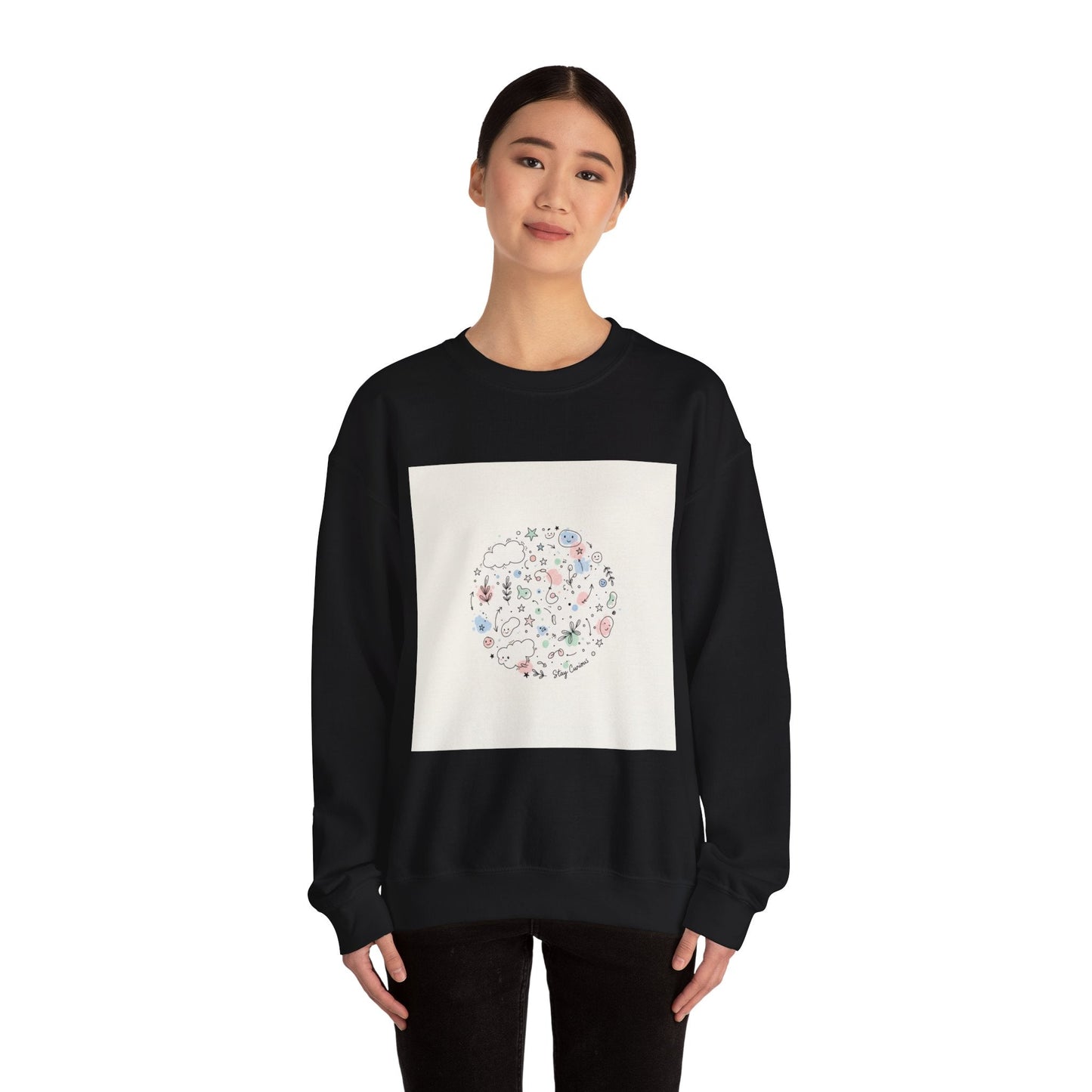 Hand-Drawn Doodle Circle Sweatshirt | line drawing, sketch pattern
