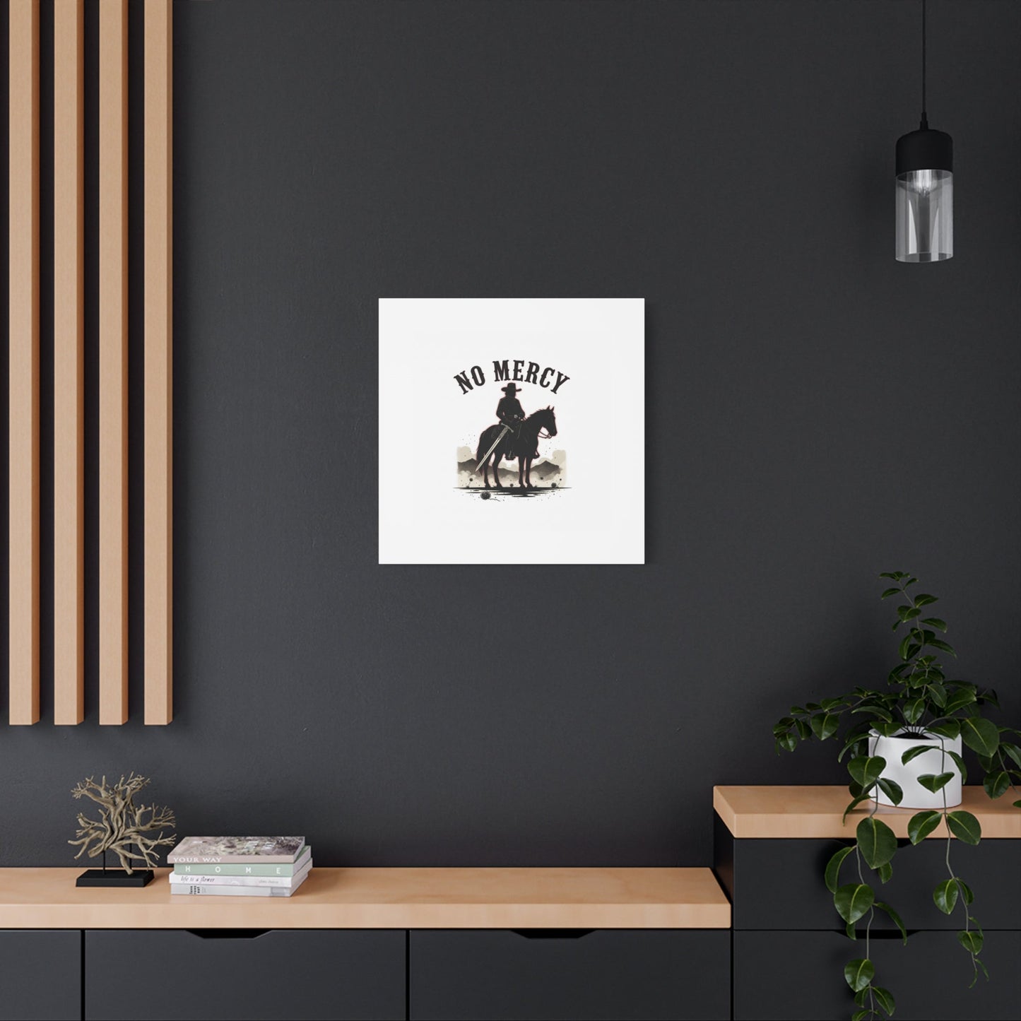 No Mercy Cowboy Skull Canvas | western skull art, gothic Americana
