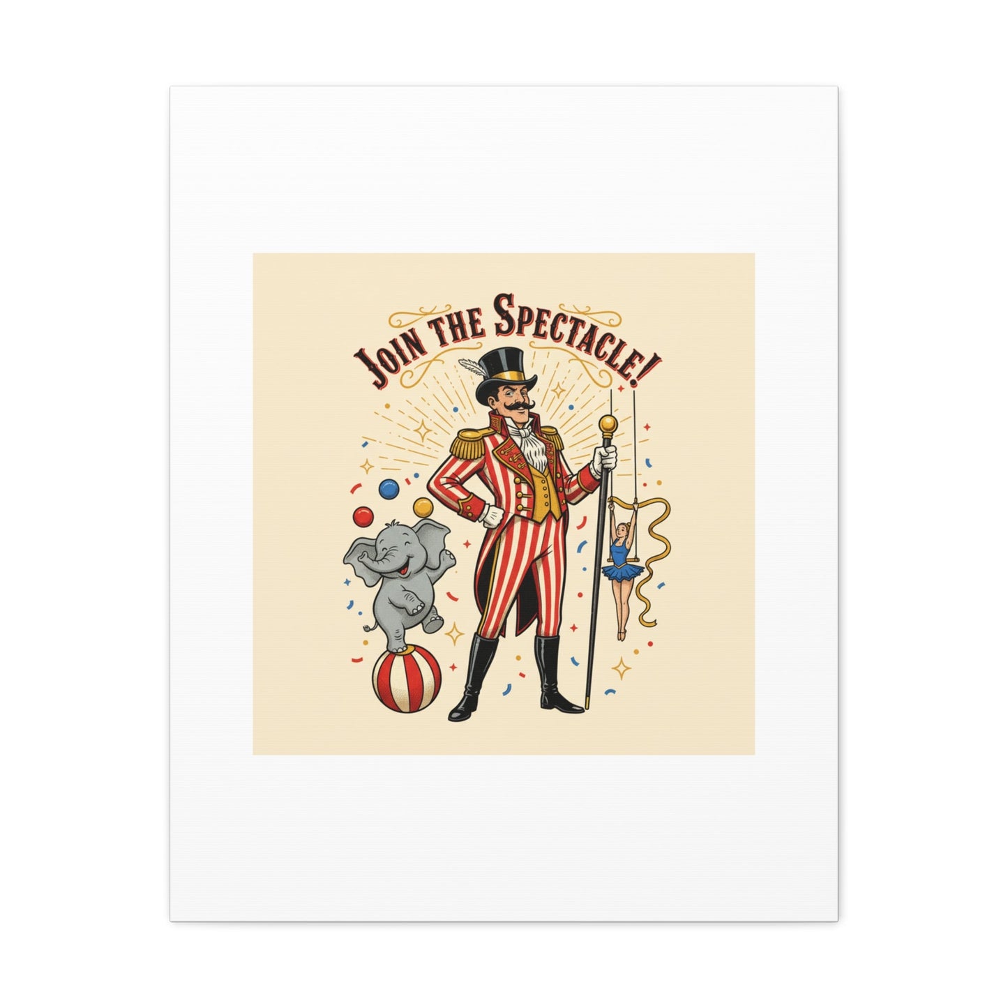 Join the Spectacle Circus Art Print | Matte Canvas, Stretched, Vintage Carnival Design