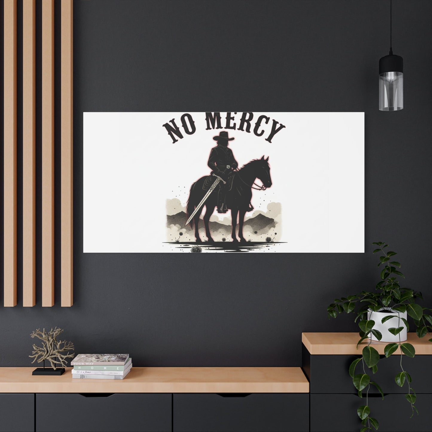 No Mercy Cowboy Skull Canvas | western skull art, gothic Americana