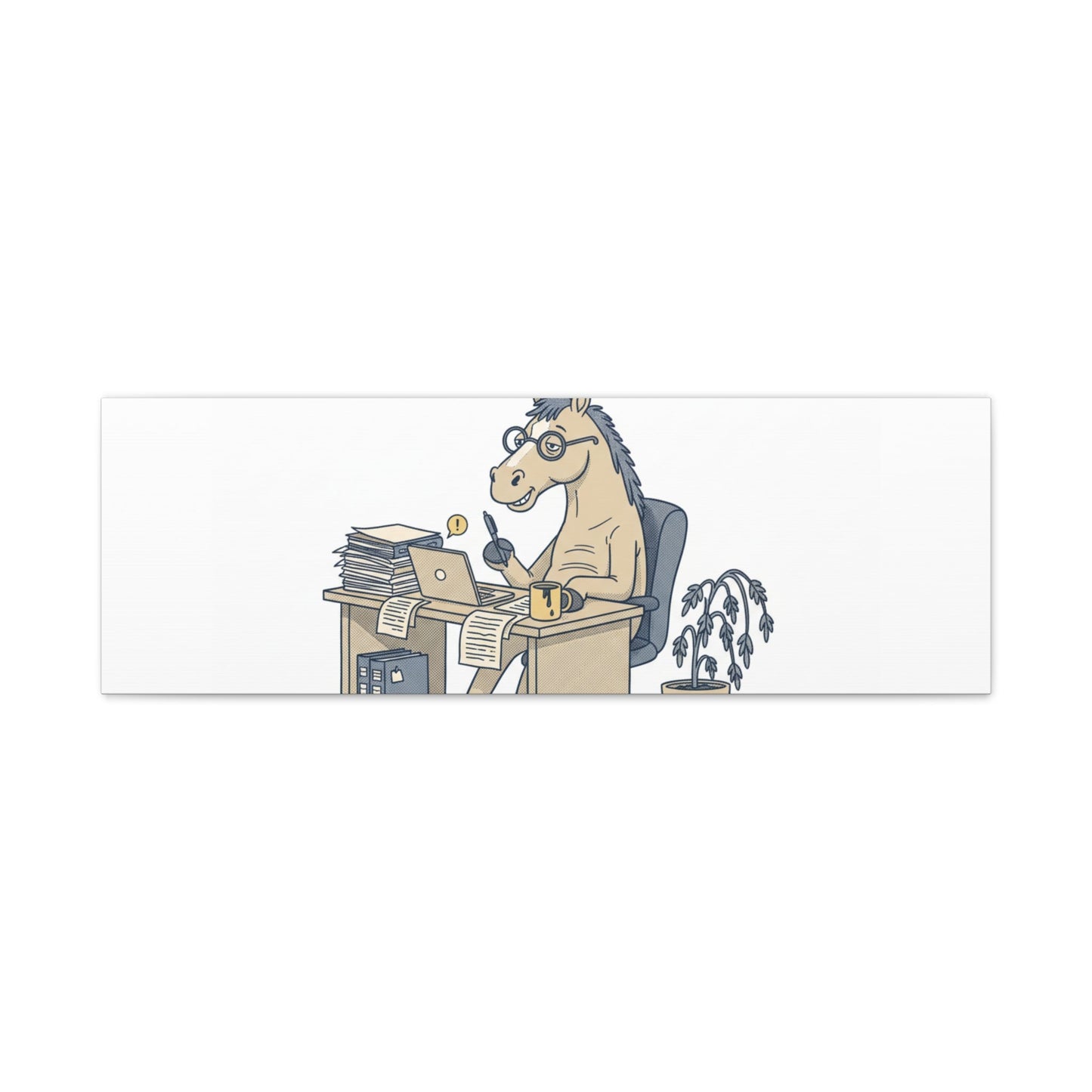 Best Desk Jockey Canvas, Workhorse Office Art | Corporate Burnout Parody