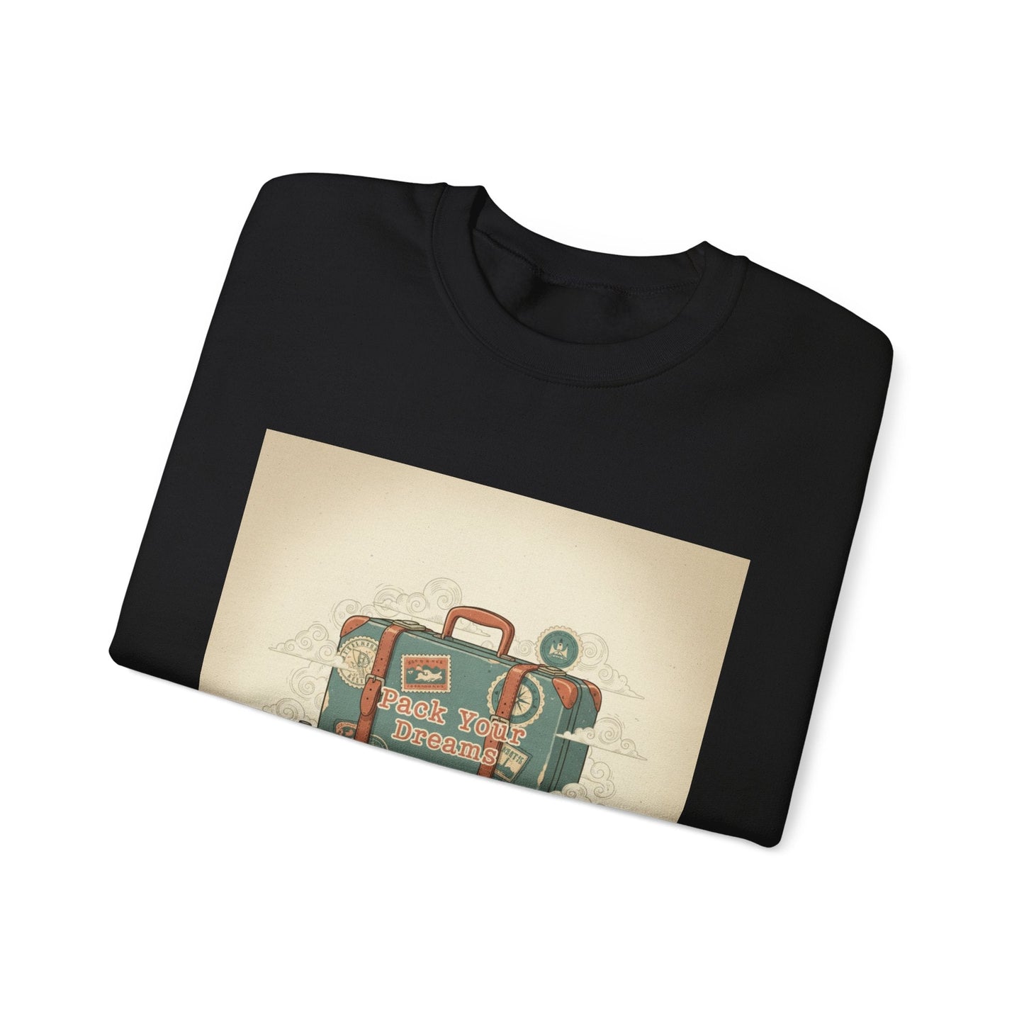 Vintage Passport Stamp Luggage Crewneck Sweatshirt | retro travel postcard, wanderlust design
