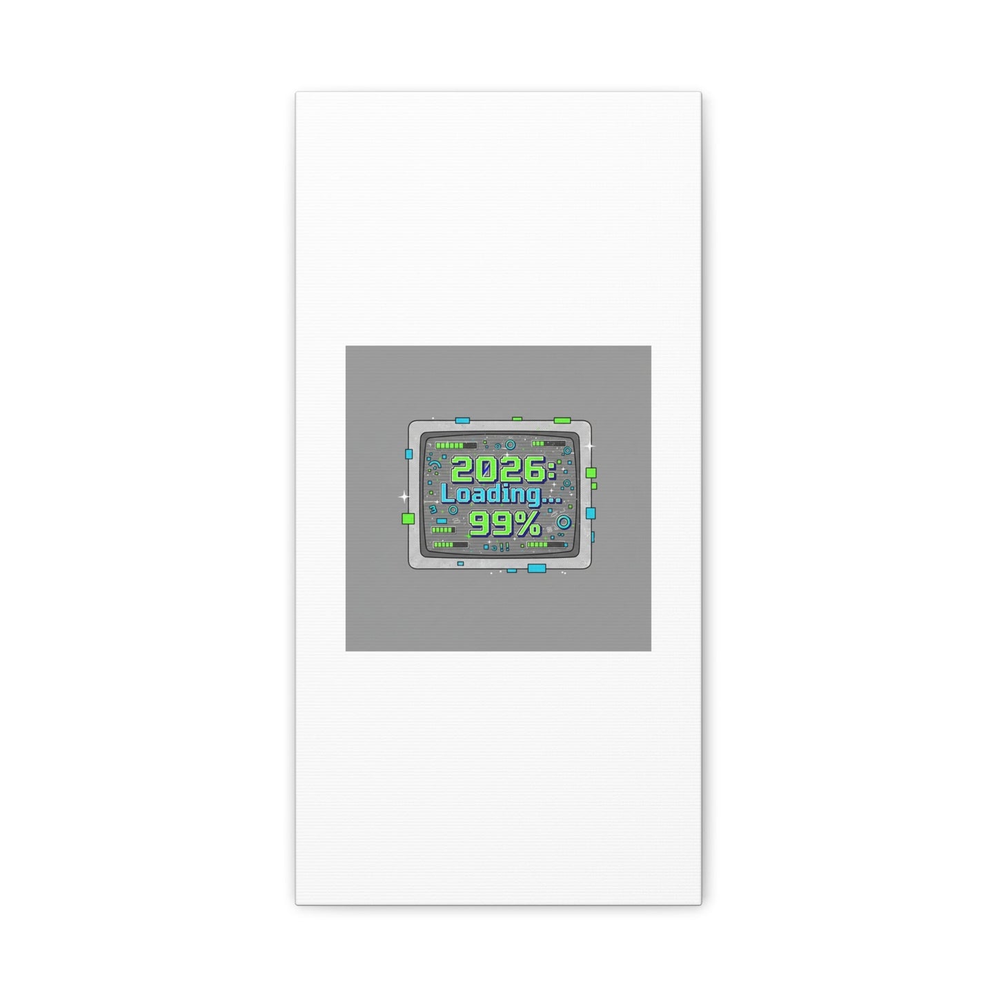 2026 Loading 99% Canvas | NYE countdown, retro system interface