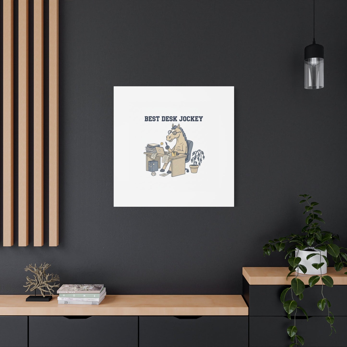 Best Desk Jockey Canvas, Workhorse Office Art | Corporate Burnout Parody