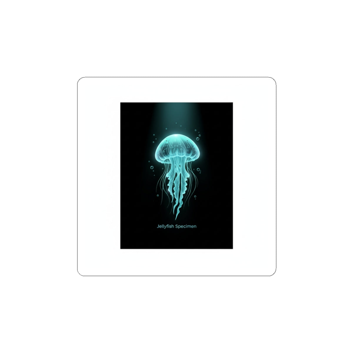 Bioluminescent Jellyfish Sticker | Neon Deep Sea Aesthetic, Glow Blob Design
