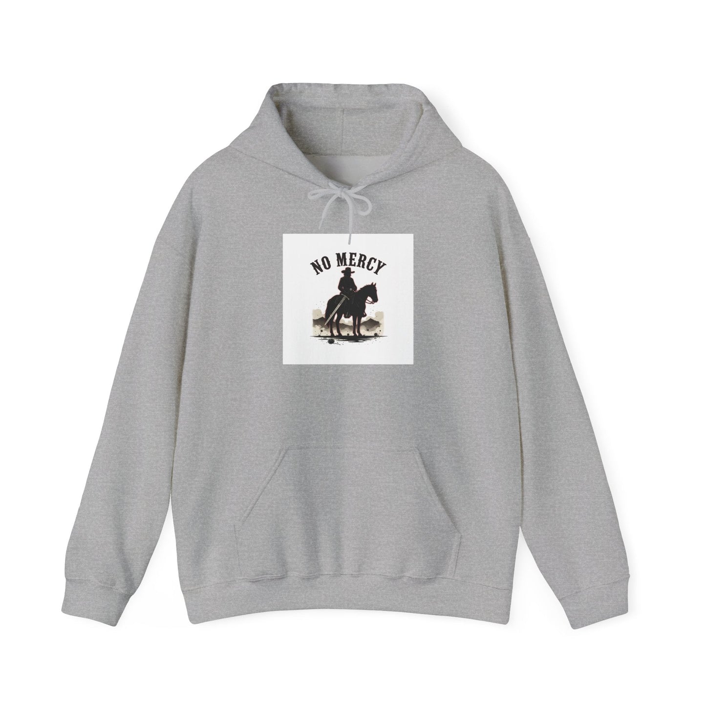 No Mercy Cowboy Skull Hoodie | western skull art, gothic Americana
