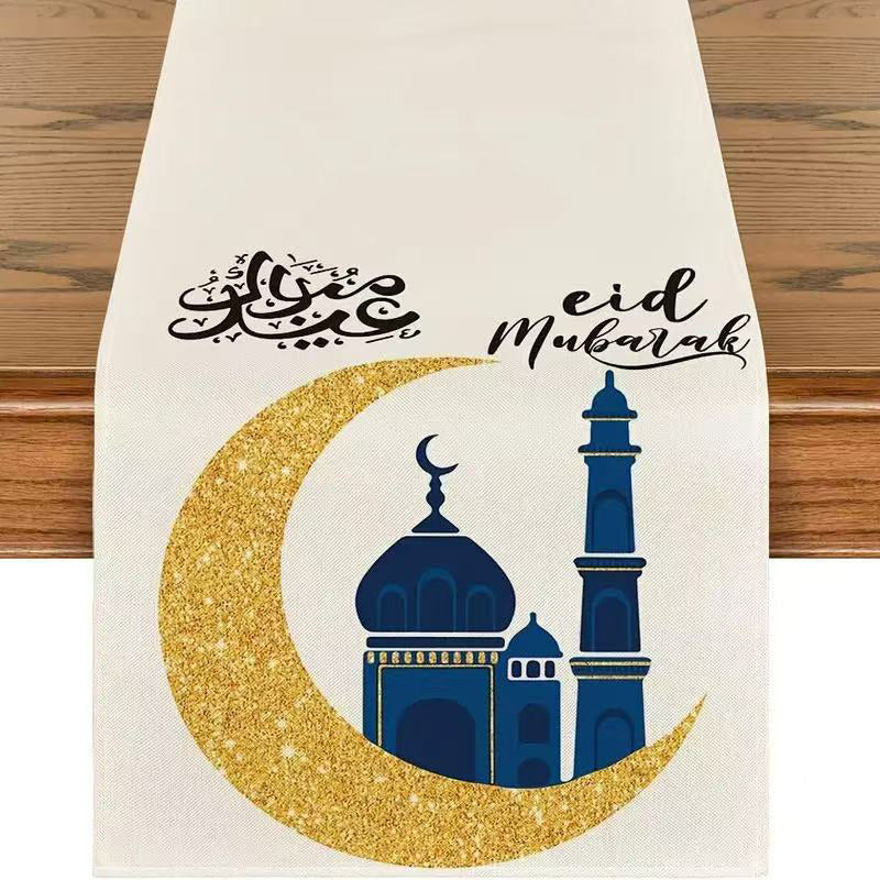 Printed Moon Castle House Tablecloth Home Decoration Party Festival Atmosphere Table Flag