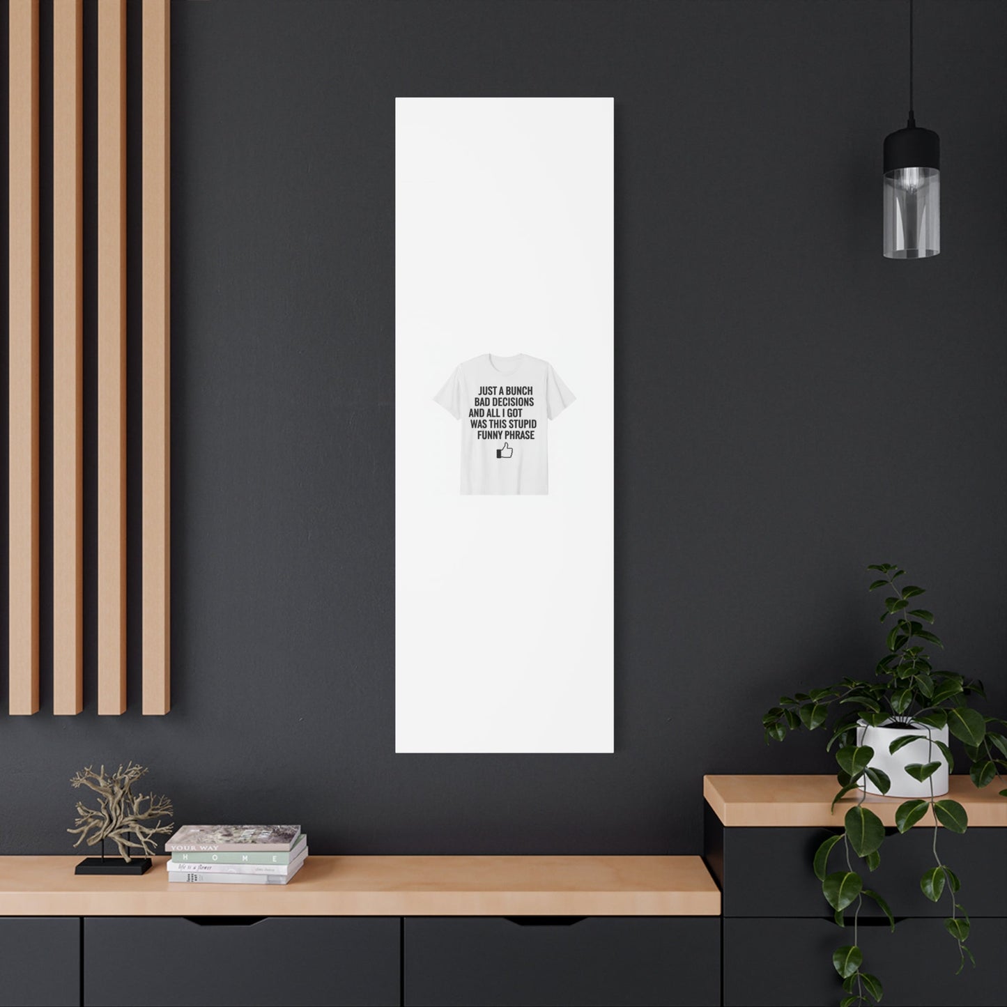self-deprecating quote Canvas | sarcastic introvert wall art, anxiety humor
