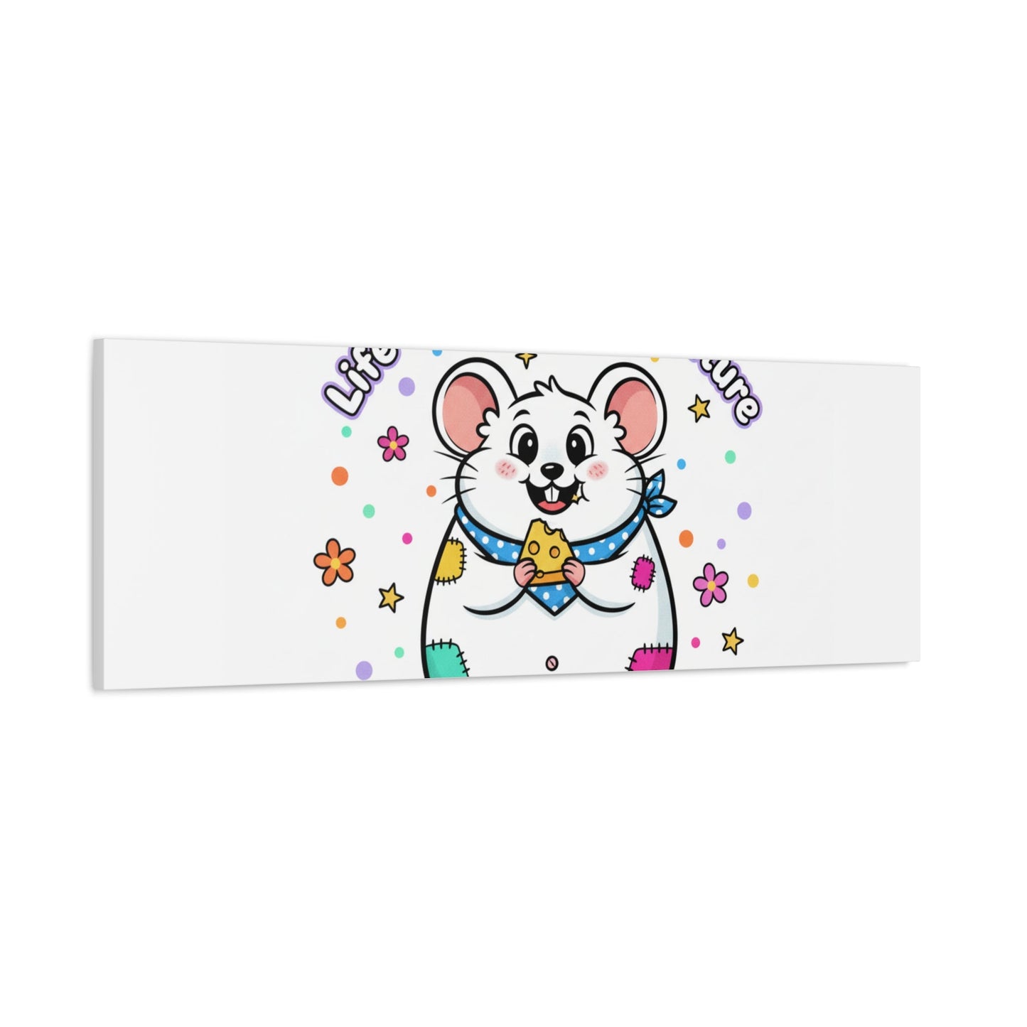 Life's a Cheese Adventure Canvas | Rodent-Core rat art print