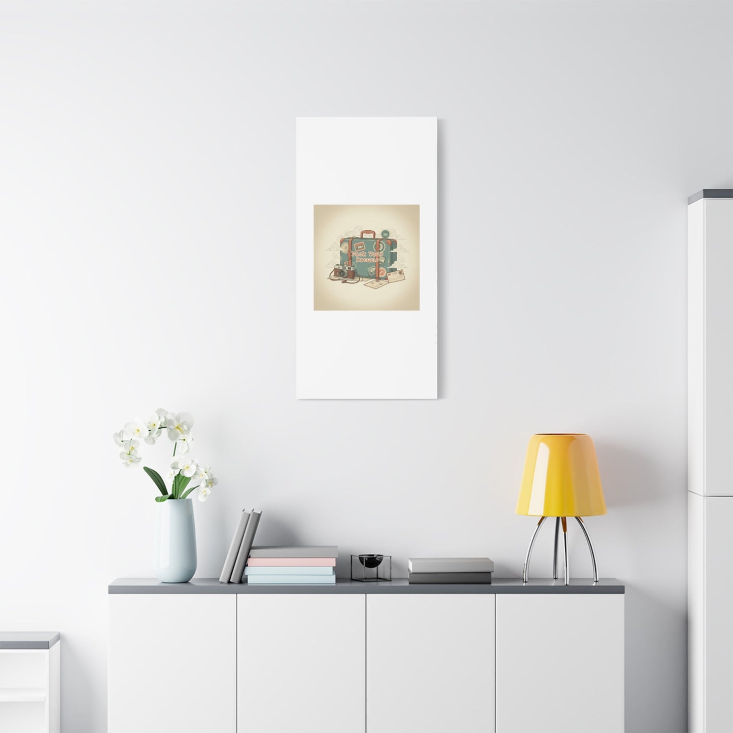 Pack Your Dreams Canvas | Retro Travel Postcard, Wanderlust Passport Stamp Art