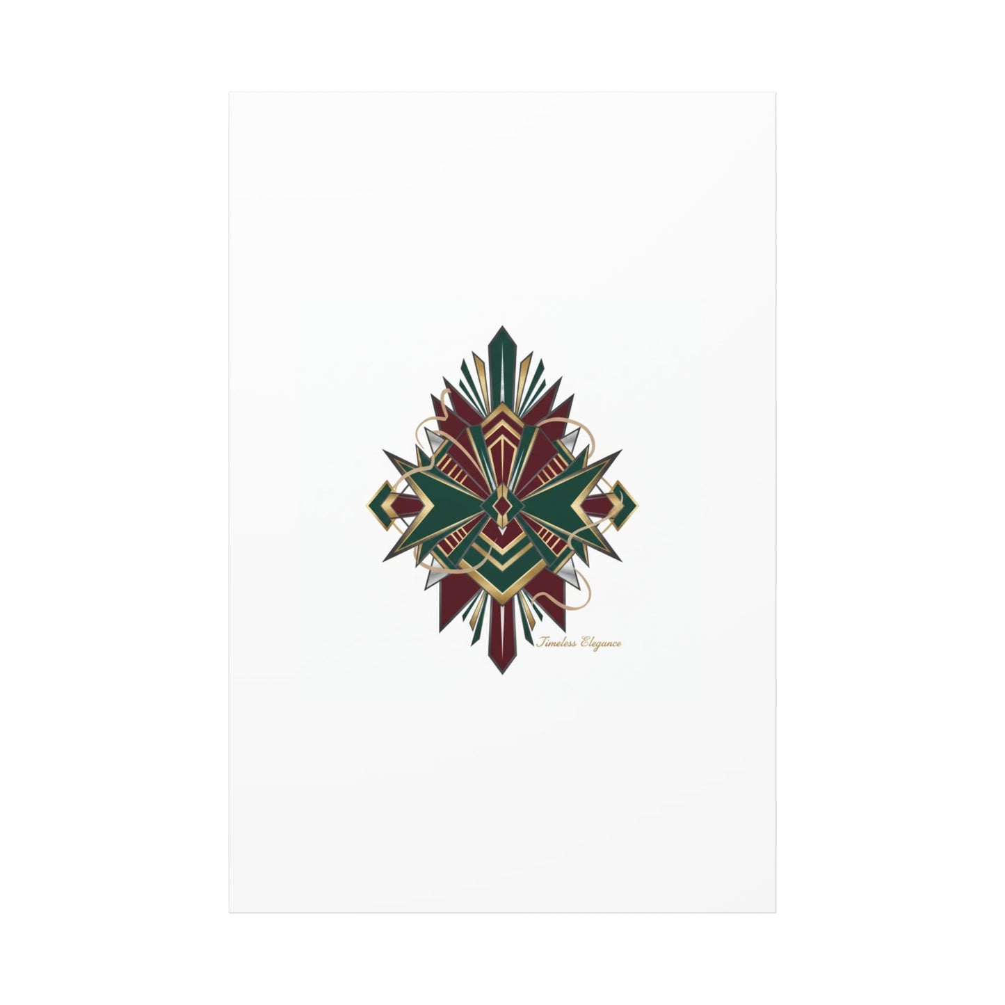 Art Deco geometric brass print Canvas | Neo-Deco chrome & gold fan motif