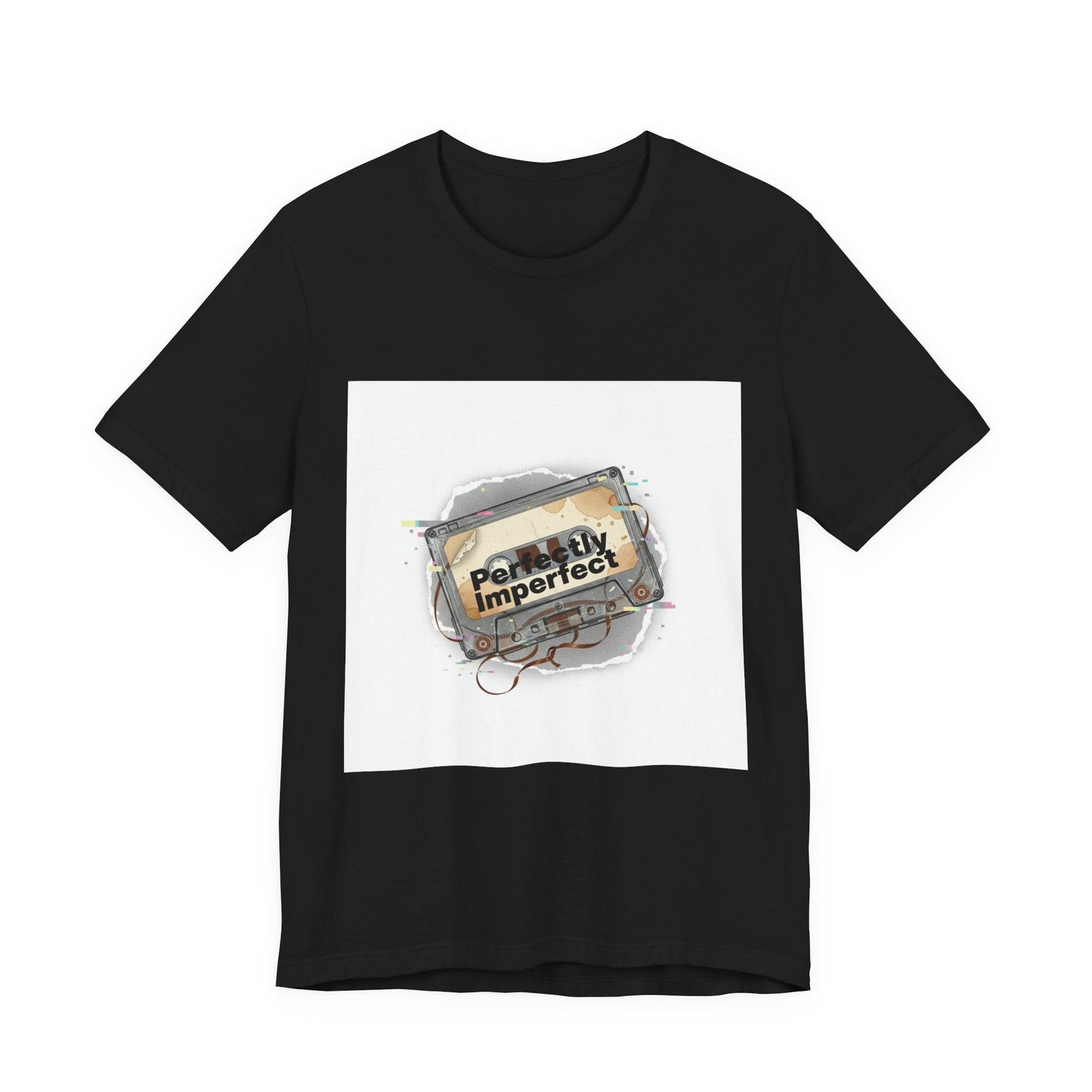 Glitch Cassette 'Perfectly Imperfect' Tee | glitch art shirt, retro tech nostalgic