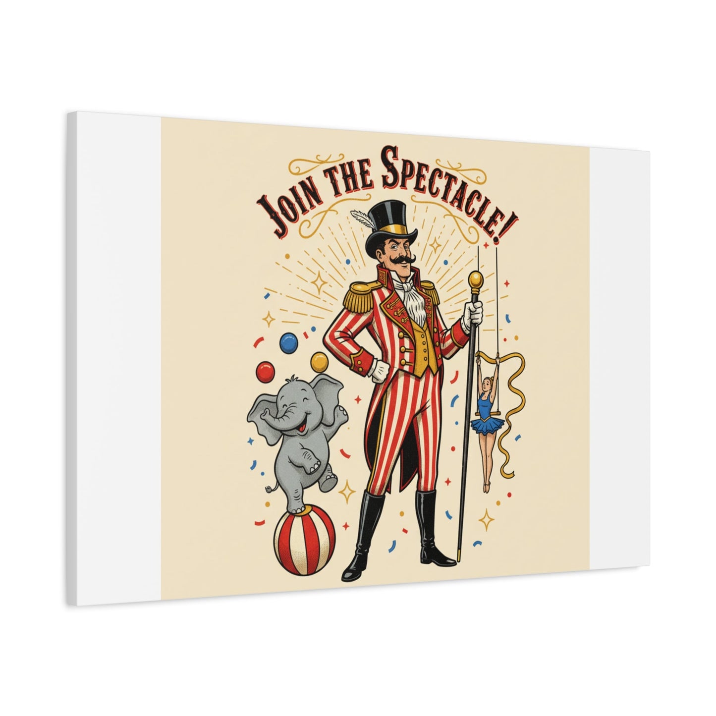Join the Spectacle Circus Art Print | Matte Canvas, Stretched, Vintage Carnival Design
