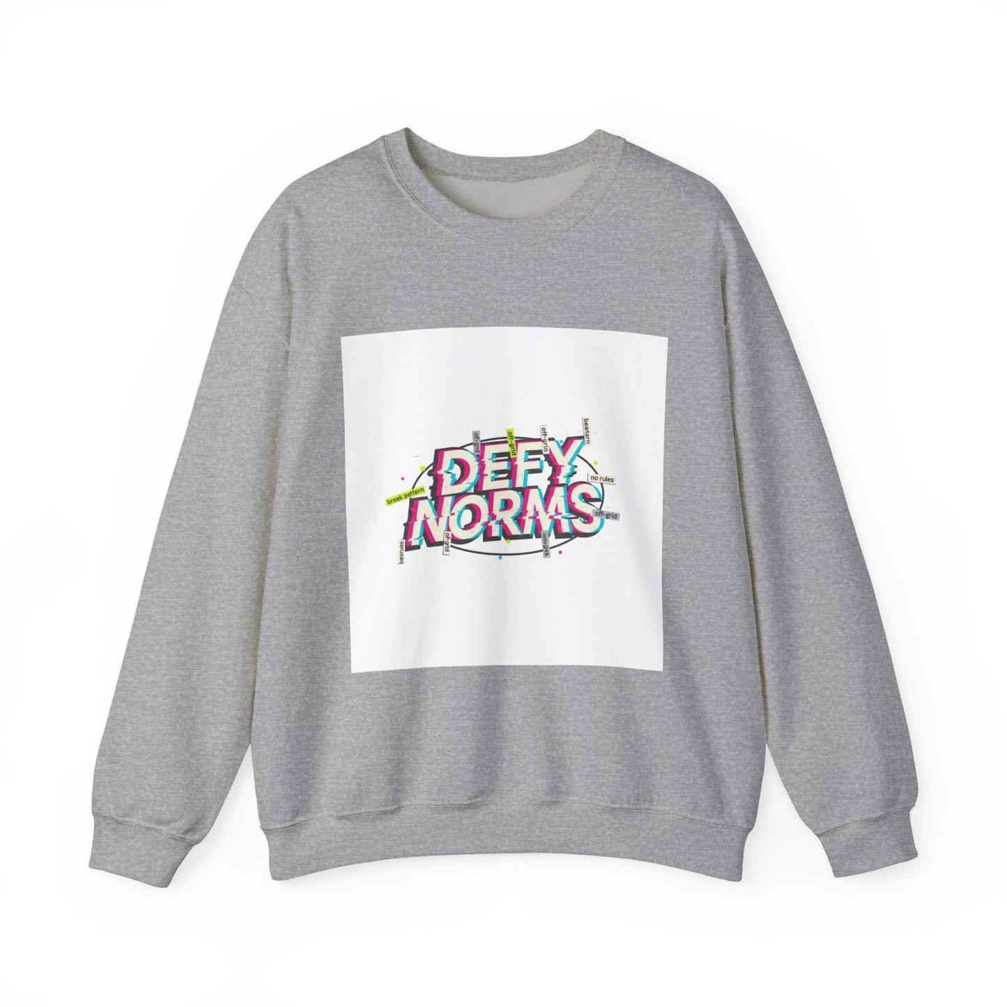 Defy Norms Crewneck Sweatshirt | anti-aesthetic, glitch font