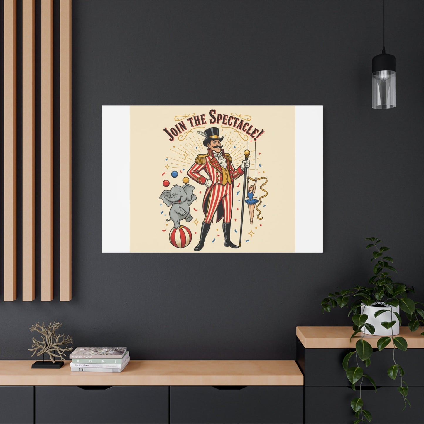 Join the Spectacle Circus Art Print | Matte Canvas, Stretched, Vintage Carnival Design