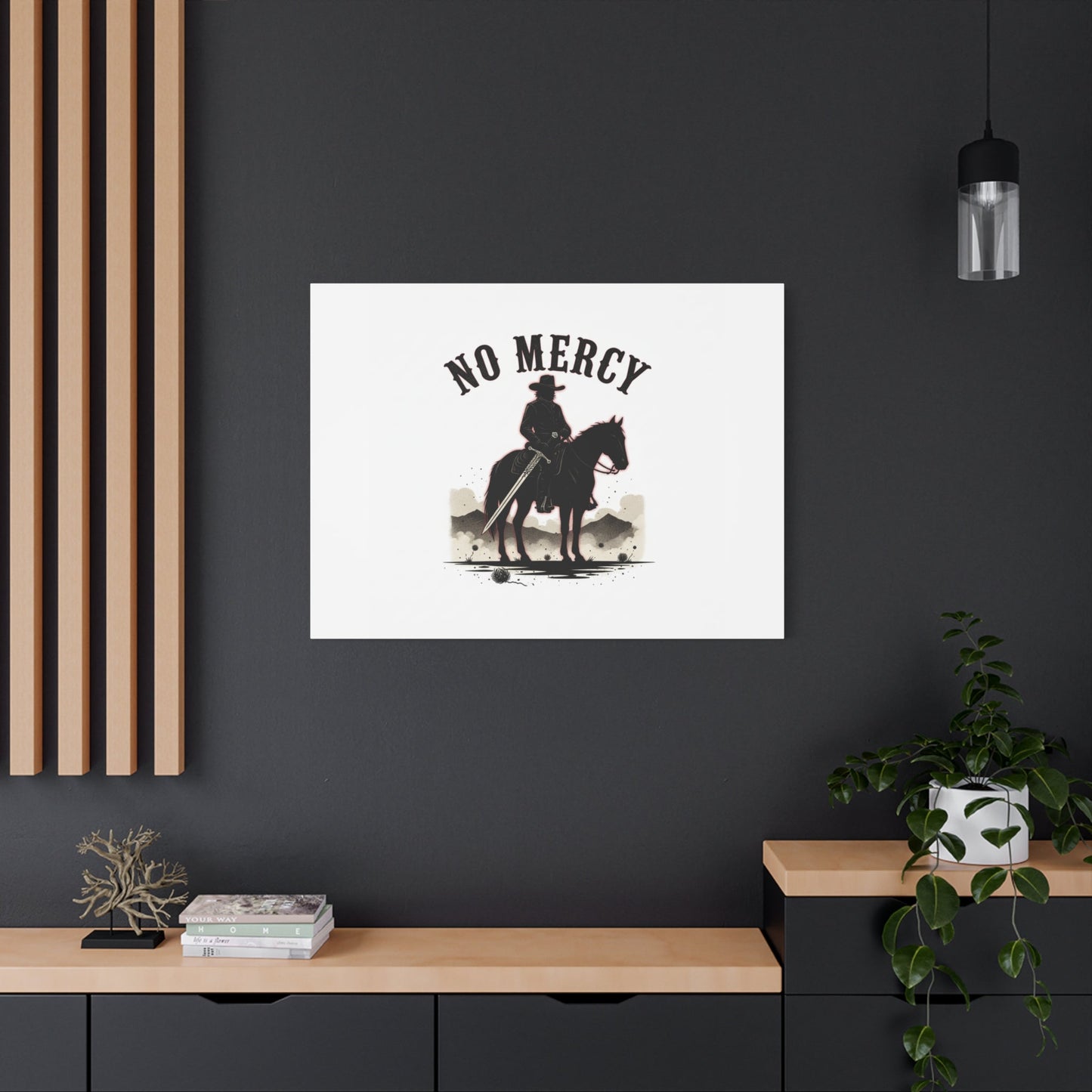 No Mercy Cowboy Skull Canvas | western skull art, gothic Americana