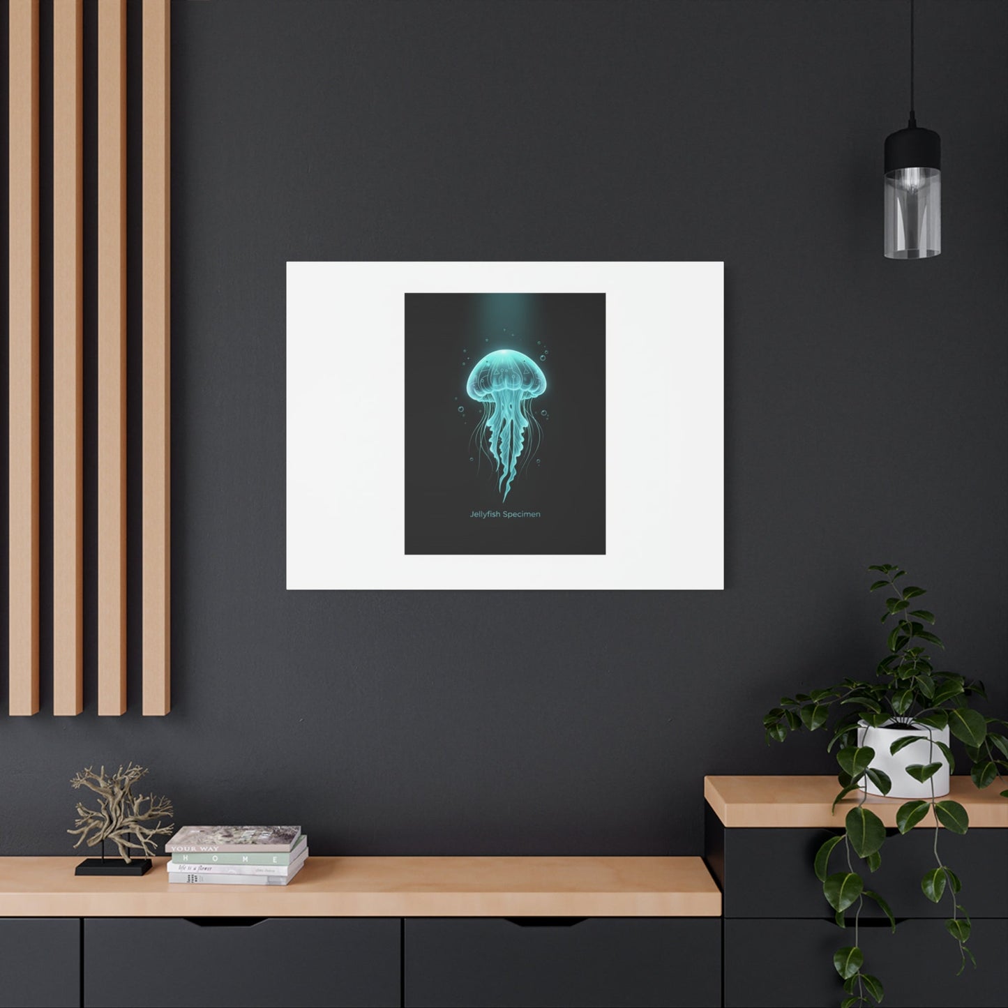 Bioluminescent Jellyfish Art Canvas | Deep Sea Aesthetic, Neon Glow