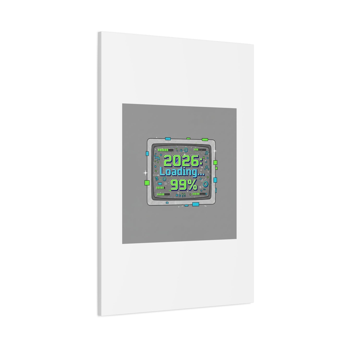 2026 Loading 99% Canvas | NYE countdown, retro system interface