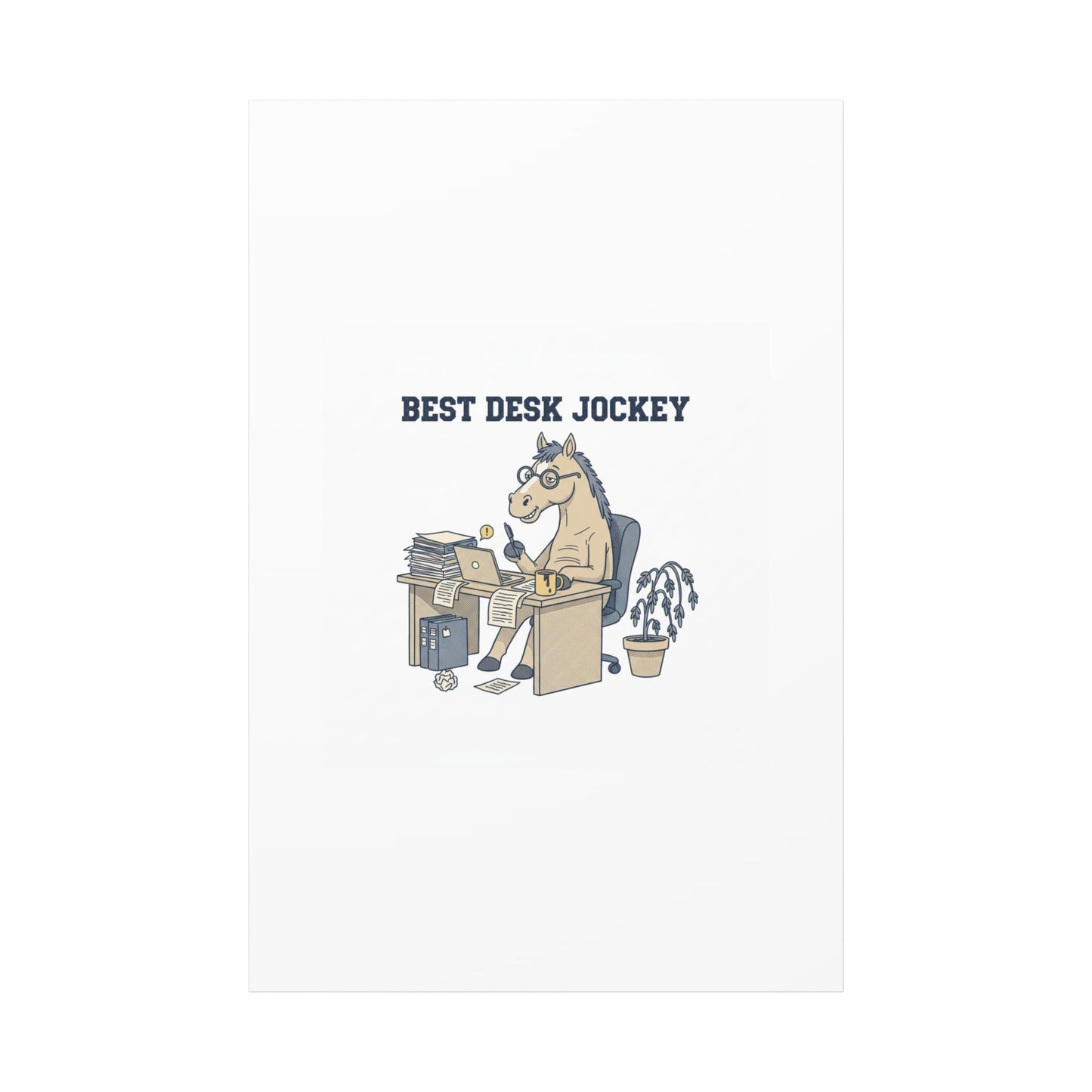 Best Desk Jockey Canvas, Workhorse Office Art | Corporate Burnout Parody