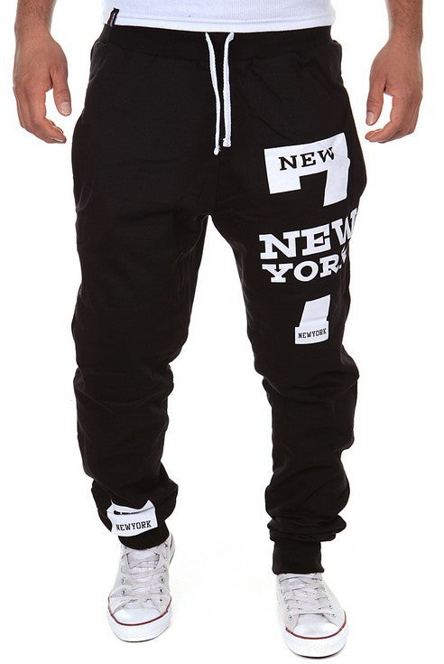 Number 7 Printed Letter Bouquet Foot Pants