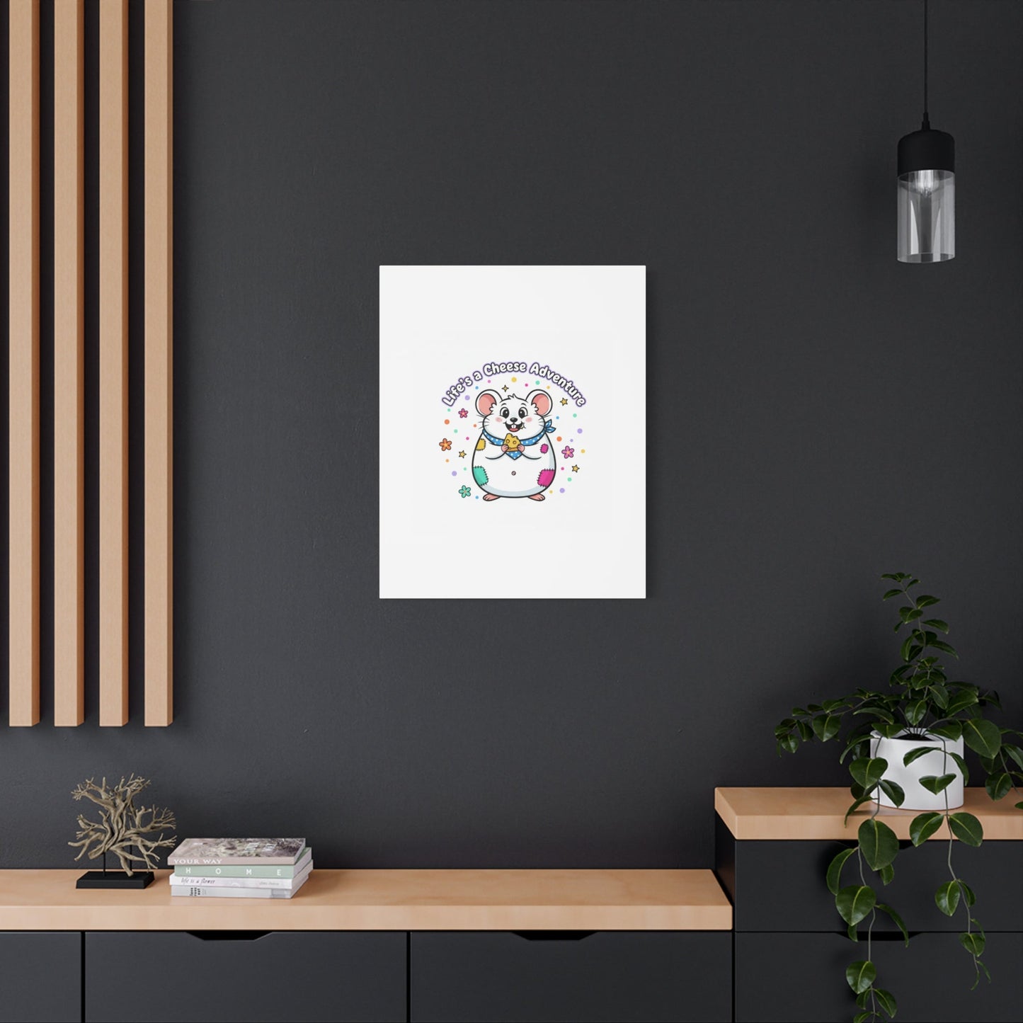 Life's a Cheese Adventure Canvas | Rodent-Core rat art print