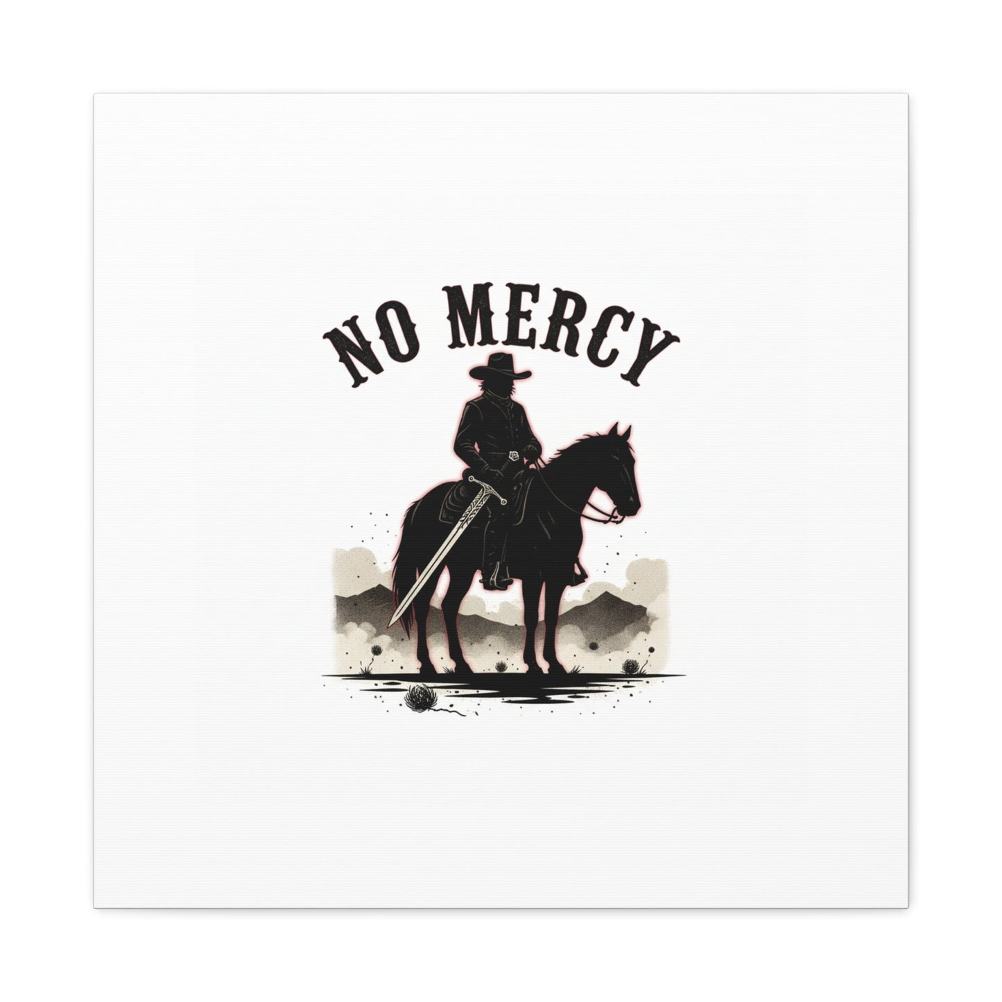 No Mercy Cowboy Skull Canvas | western skull art, gothic Americana