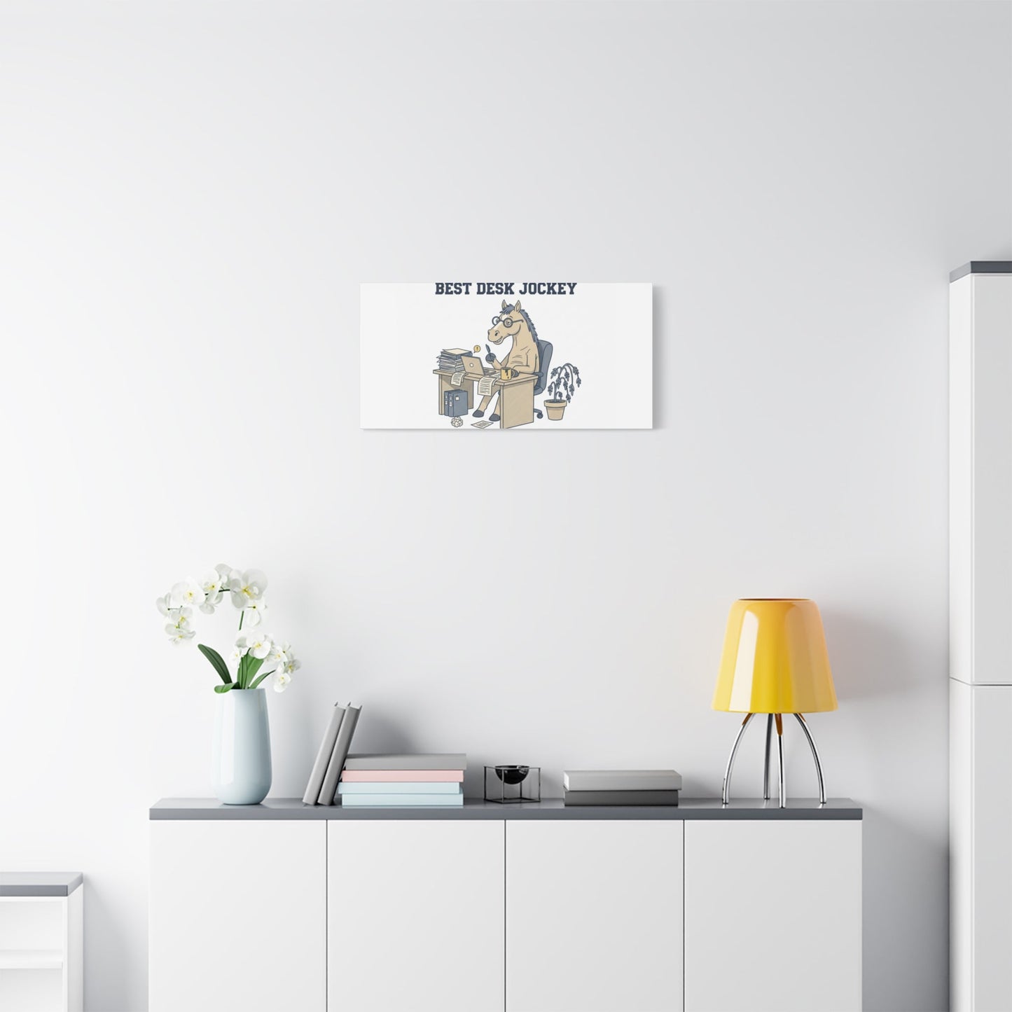 Best Desk Jockey Canvas, Workhorse Office Art | Corporate Burnout Parody