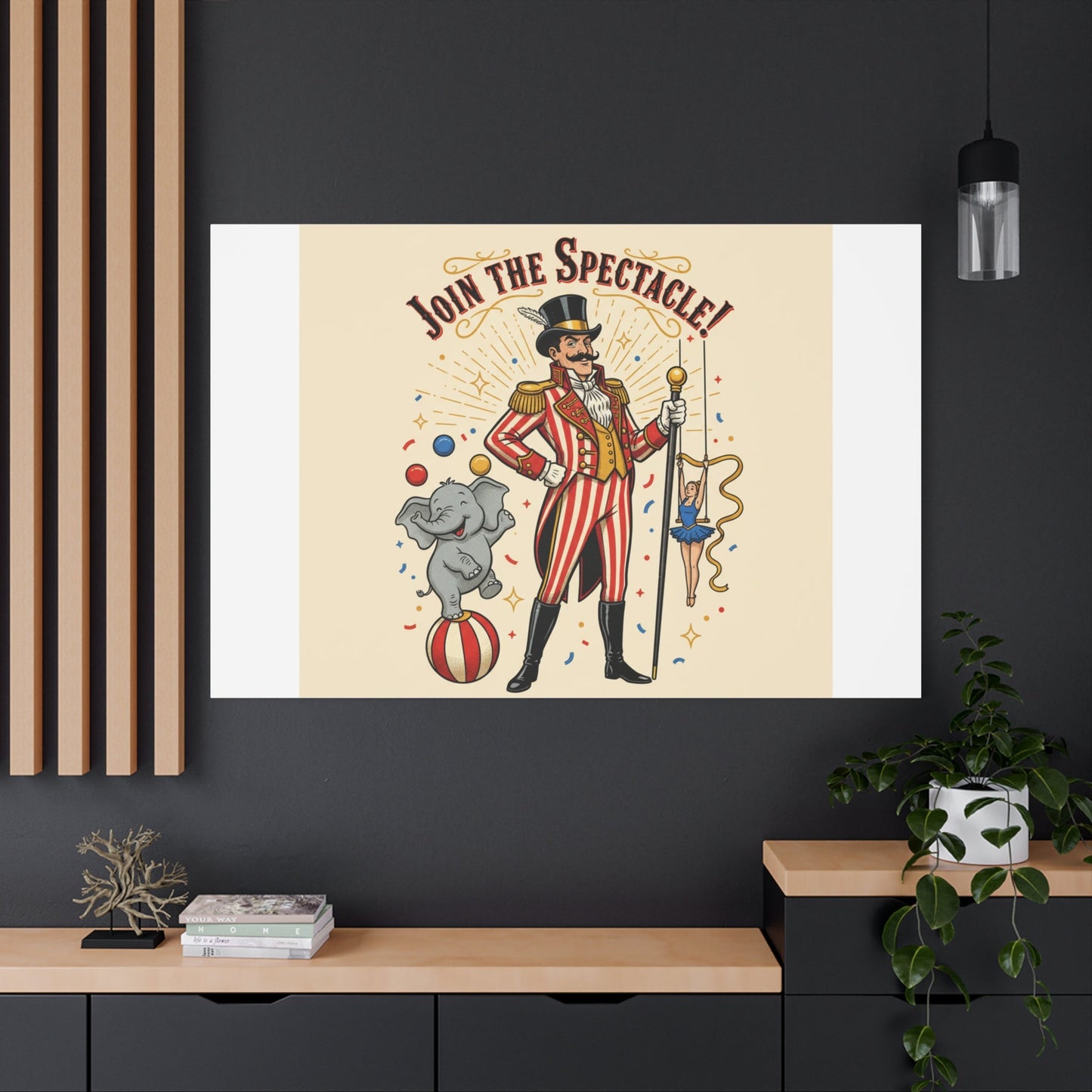 Join the Spectacle Circus Art Print | Matte Canvas, Stretched, Vintage Carnival Design