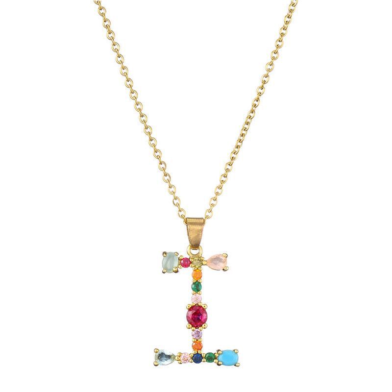 GEMSTONE LETTER NECKLACE