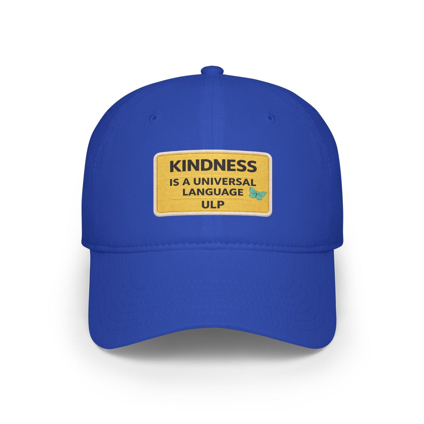 Kindness Is A Universal Language Patch Cap — Red Low Profile Baseball Hat