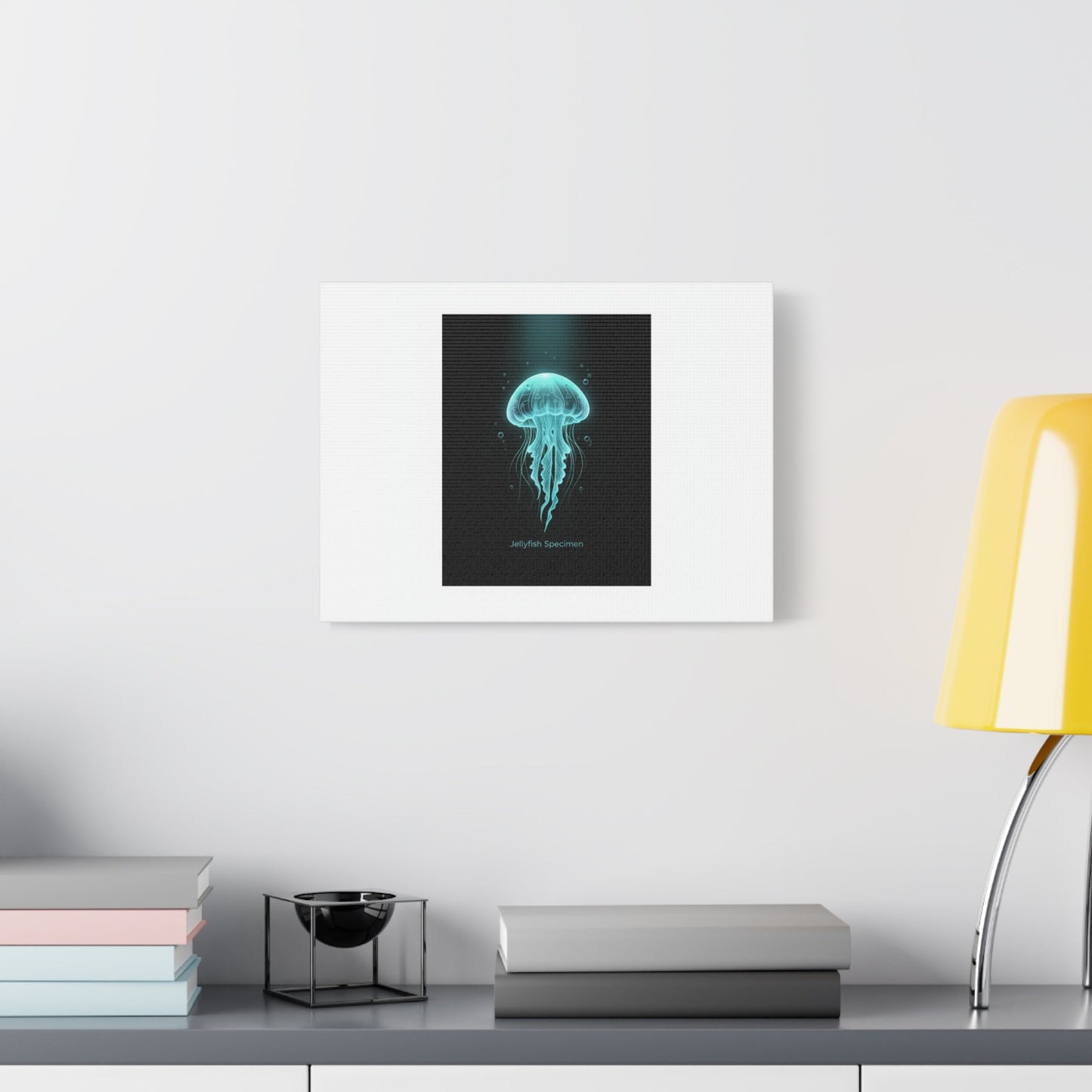 Bioluminescent Jellyfish Art Canvas | Deep Sea Aesthetic, Neon Glow