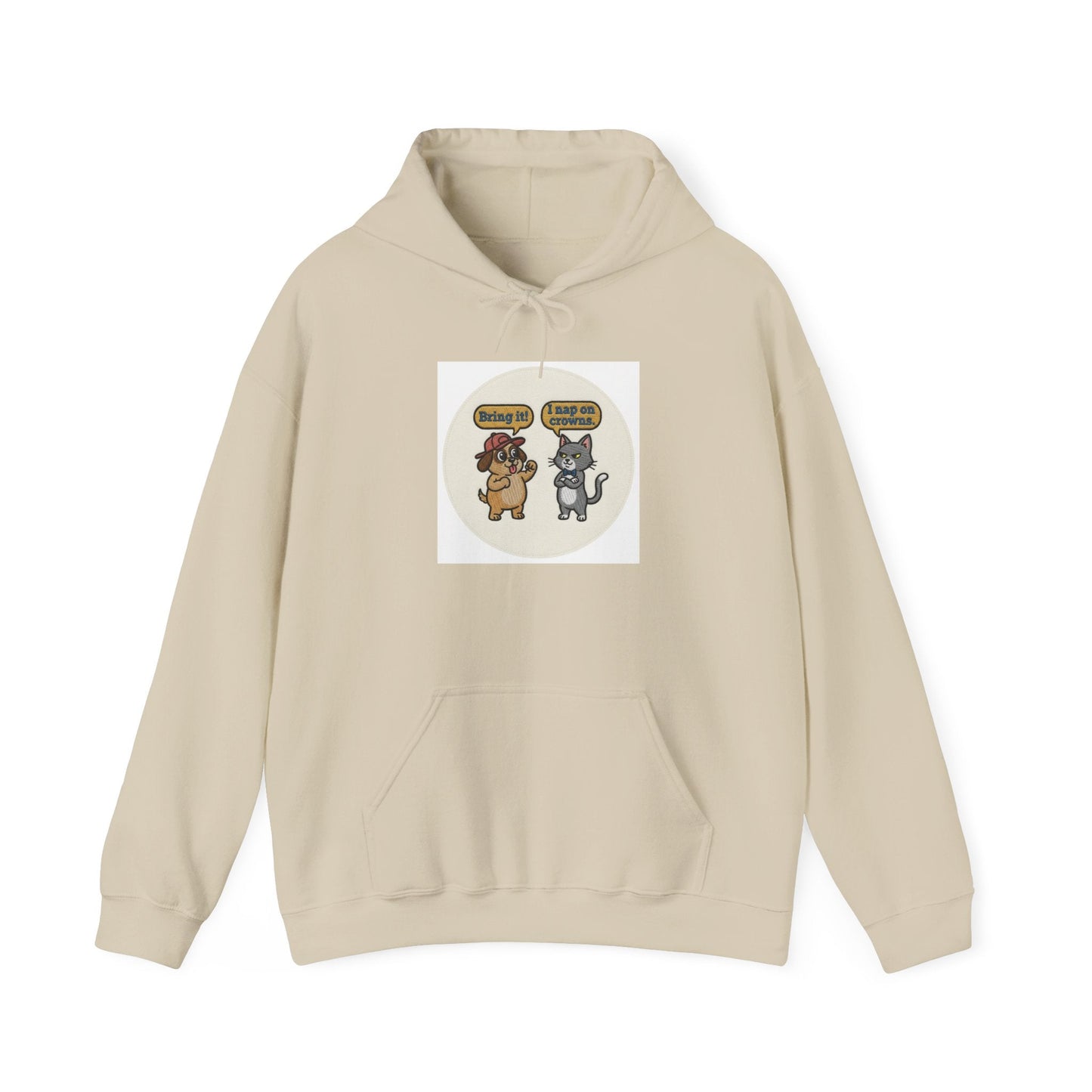 Funny Cat vs Dog Hoodie — Humorous Pet Rivalry Sweatshirt