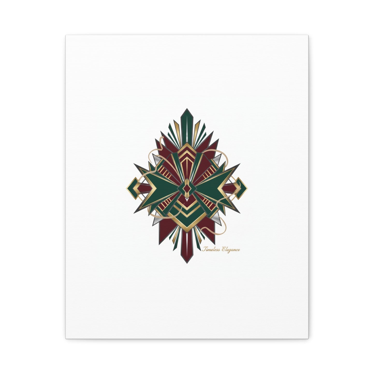 Art Deco geometric brass print Canvas | Neo-Deco chrome & gold fan motif