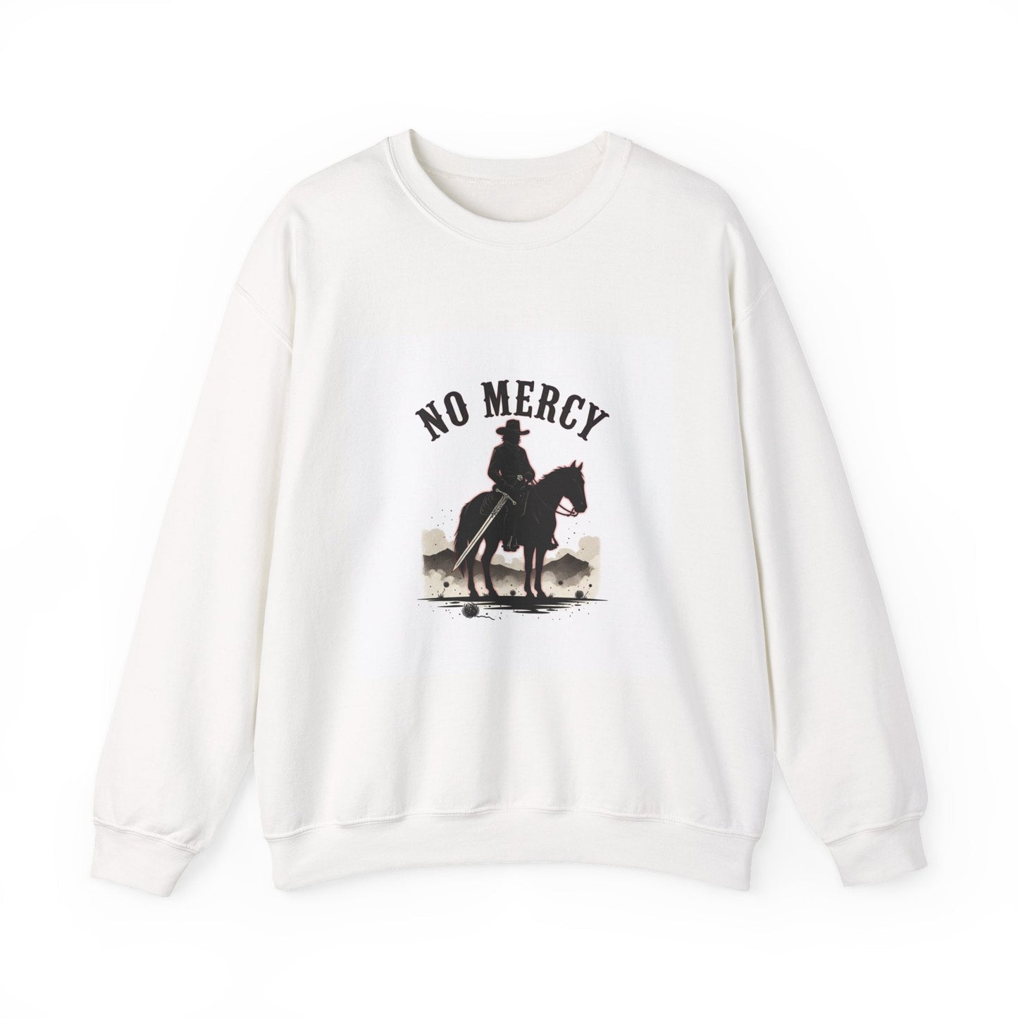 No Mercy cowboy silhouette Sweatshirt | western skull art, gothic Americana