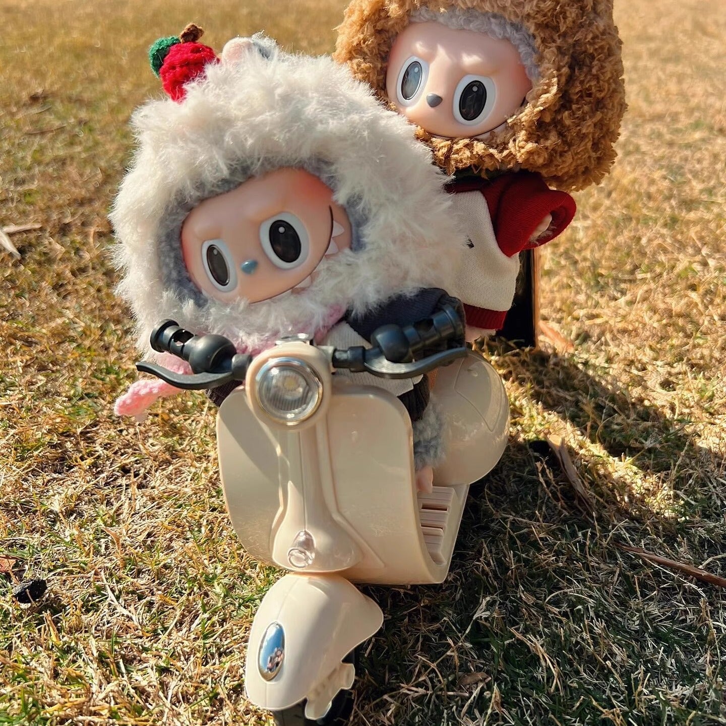 LABUBU Rubble Vinyl Doll Keychain Blind Box Pendant Baby Clothes Accessories Motorcycle Mobile