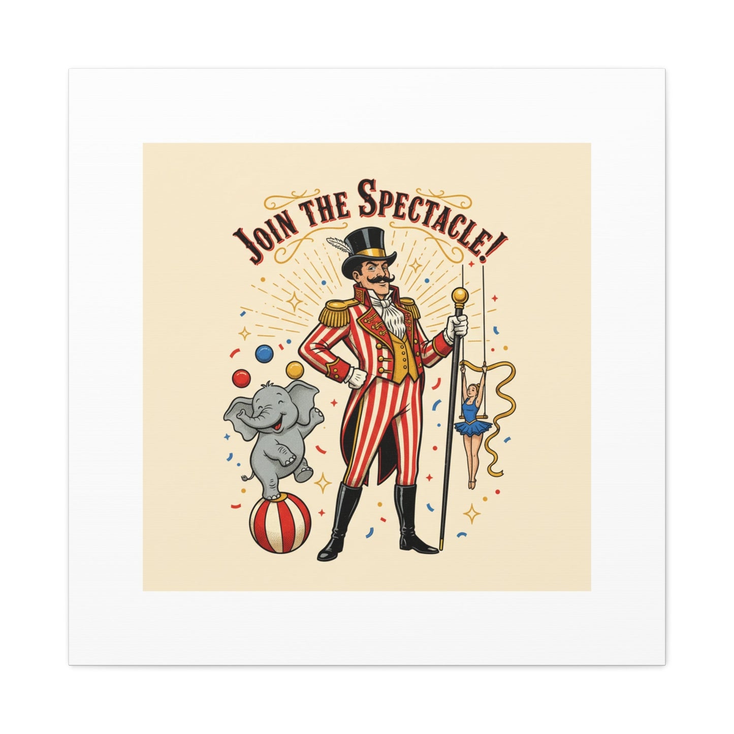 Join the Spectacle Circus Art Print | Matte Canvas, Stretched, Vintage Carnival Design