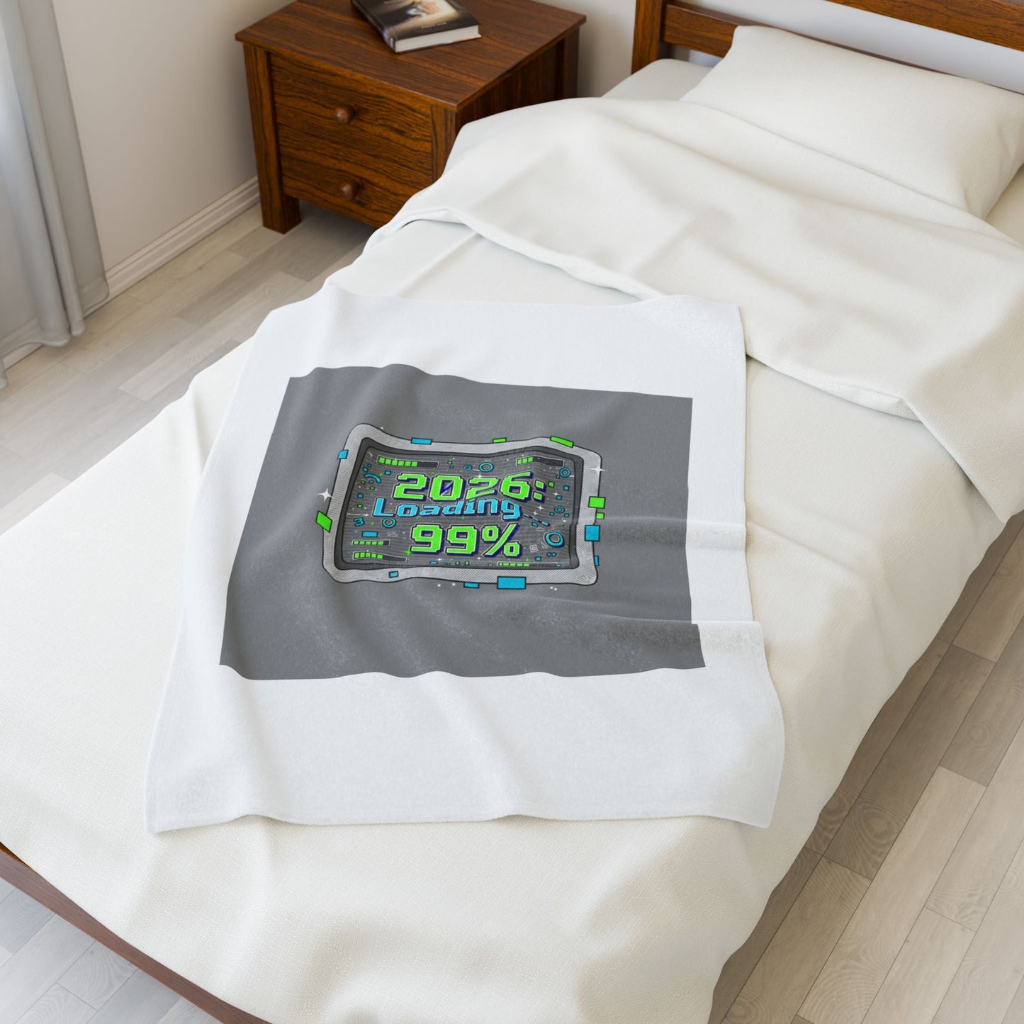2026 Loading 99% Blanket | NYE countdown, retro system interface