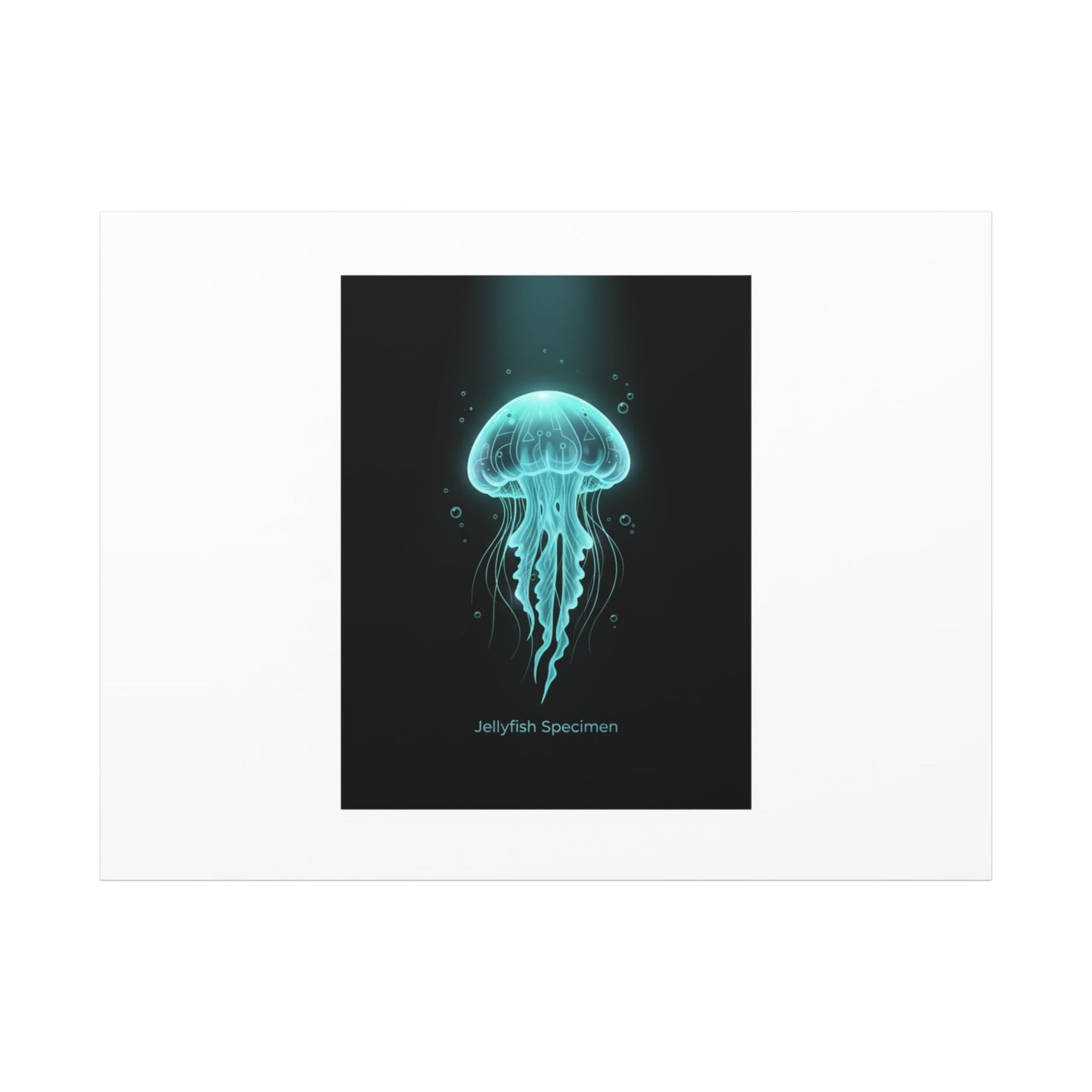 Bioluminescent Jellyfish Art Canvas | Deep Sea Aesthetic, Neon Glow