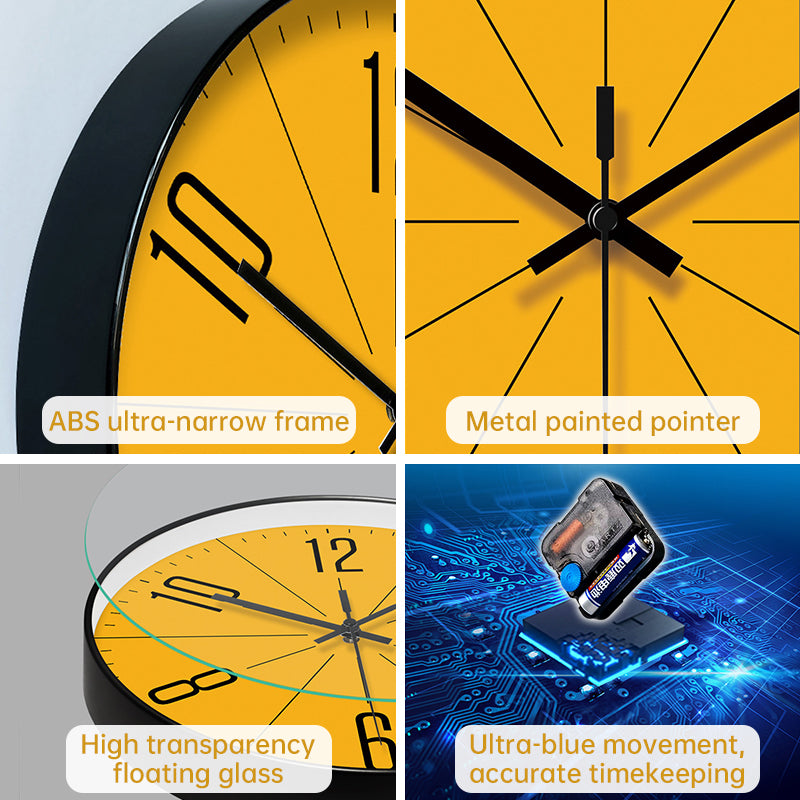 Brand - new 10/12 - inch modern wall clock. Its silent quartz makes it perfect for living rooms.