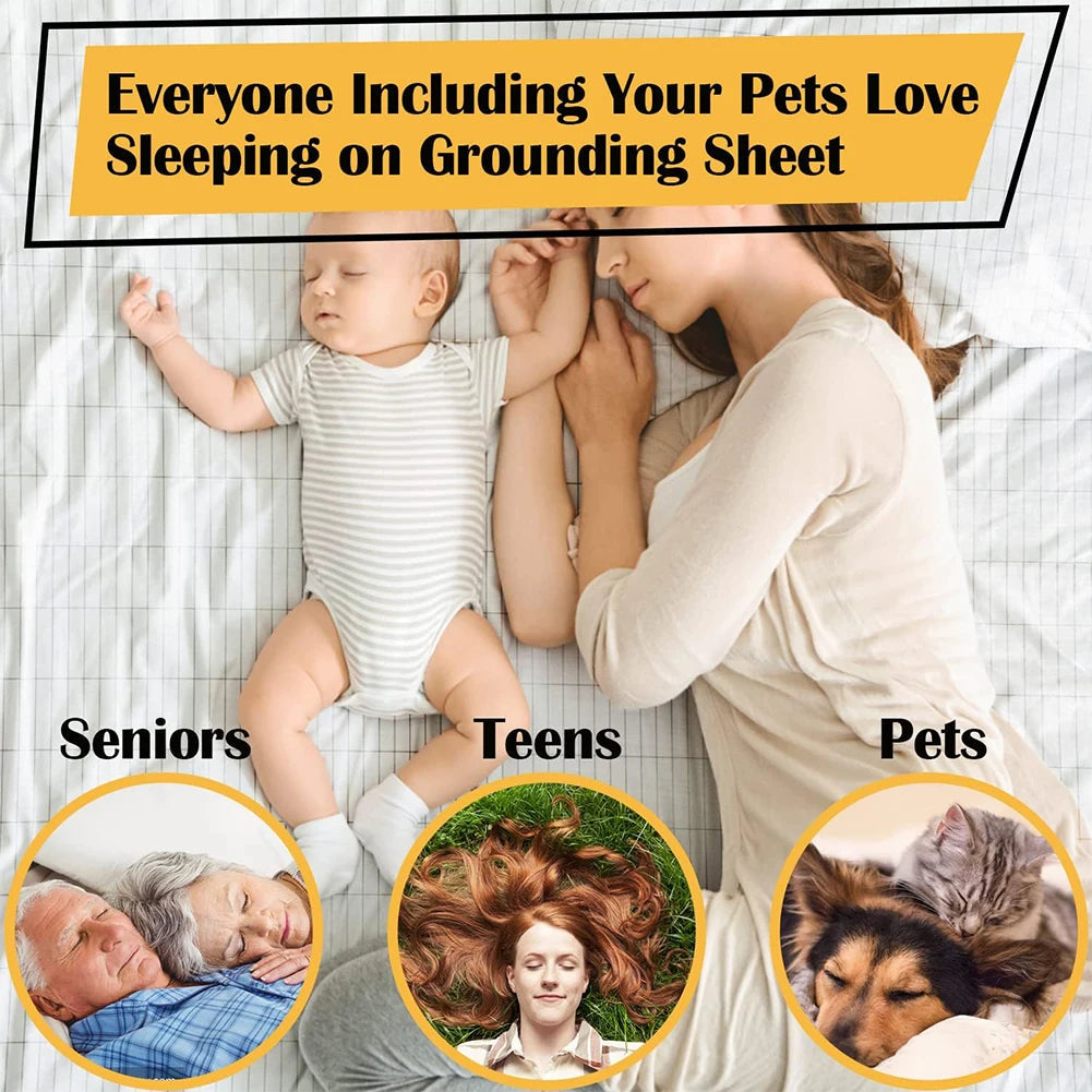 Grounding Sheet   Mat  Earthing Fitted Bedsheet Silver Fiber Conductive Organic Grounding Mat Radiation Anti-Static 60*265CM