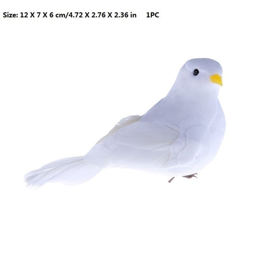1PC Decorative Dove Artificial Foam Feather White