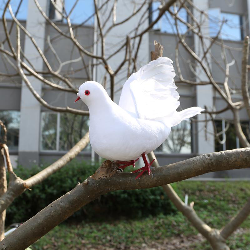 1PC Decorative Dove Artificial Foam Feather White