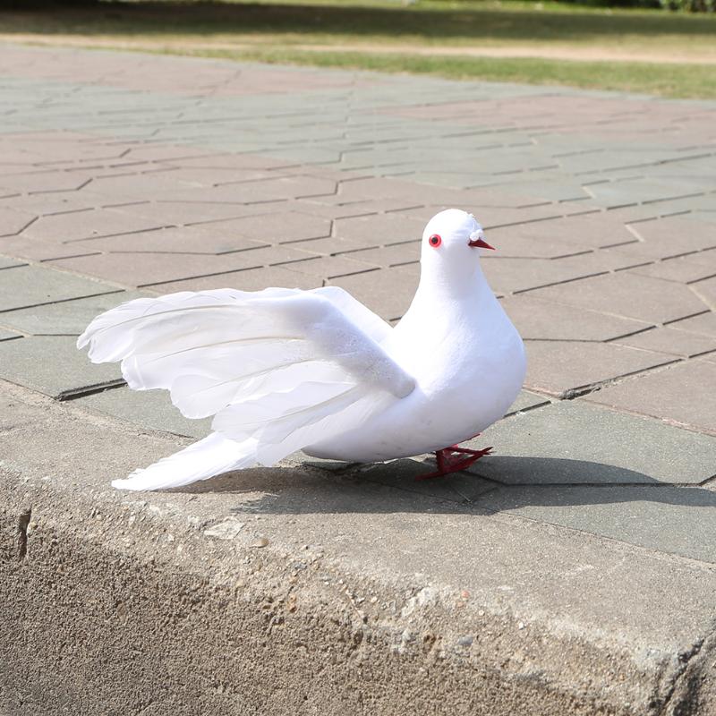 1PC Decorative Dove Artificial Foam Feather White