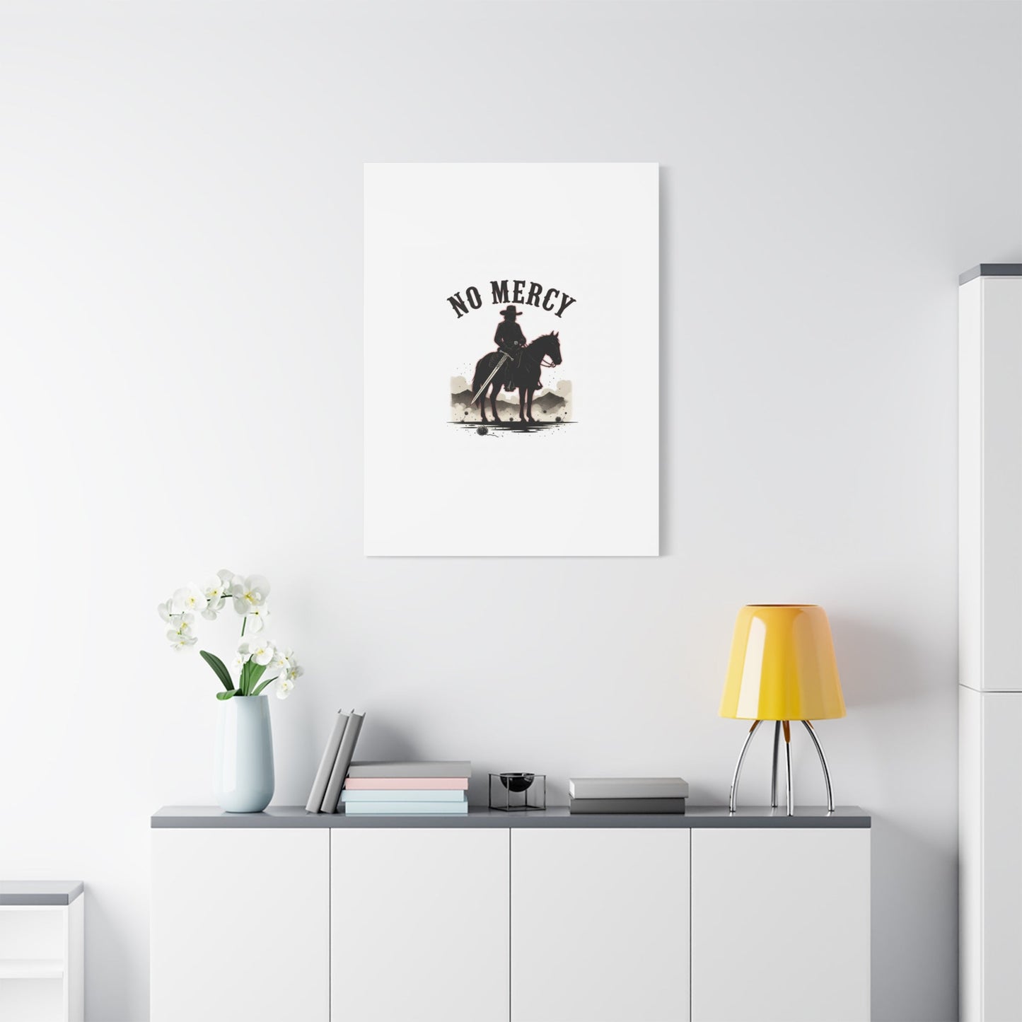 No Mercy Cowboy Skull Canvas | western skull art, gothic Americana