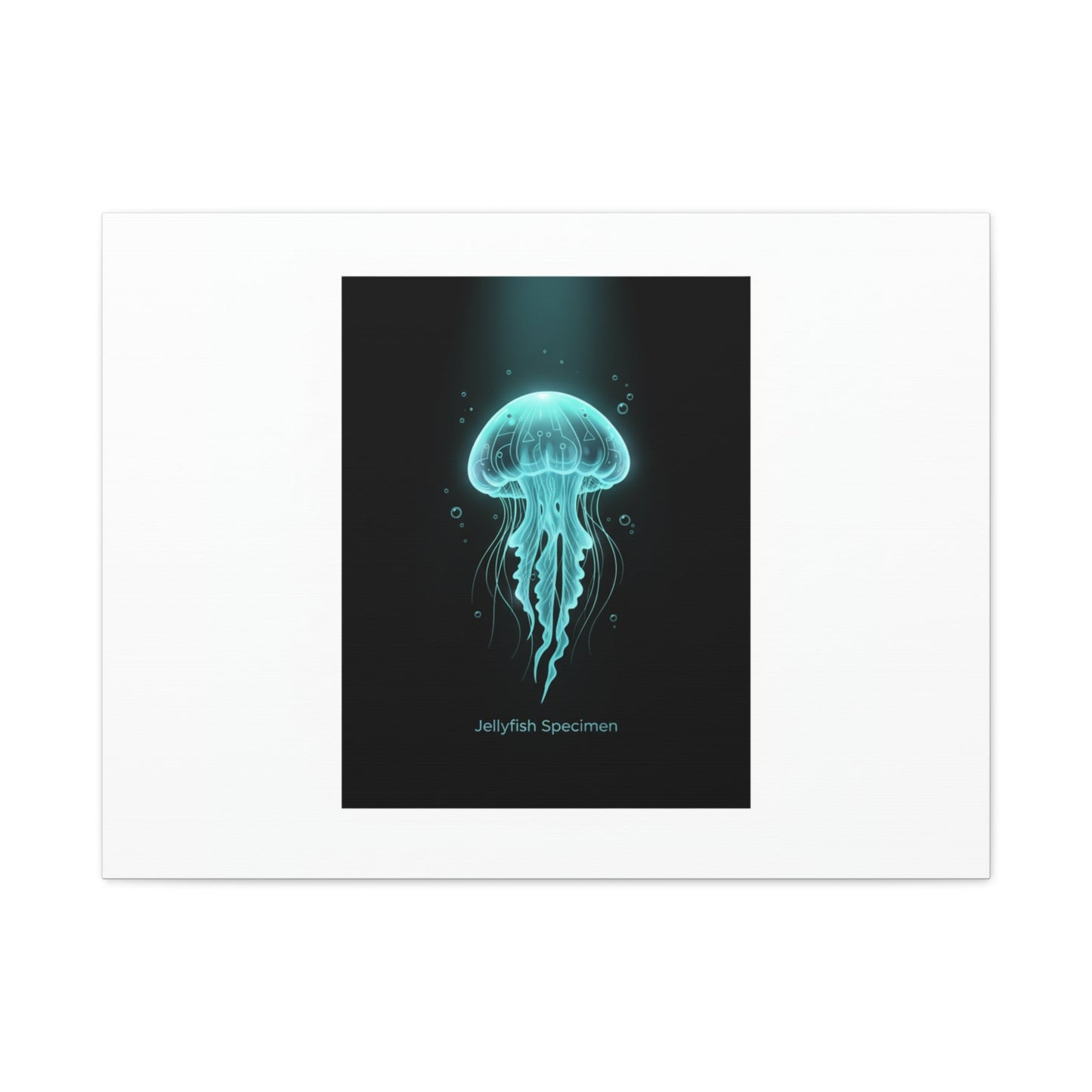 Bioluminescent Jellyfish Art Canvas | Deep Sea Aesthetic, Neon Glow