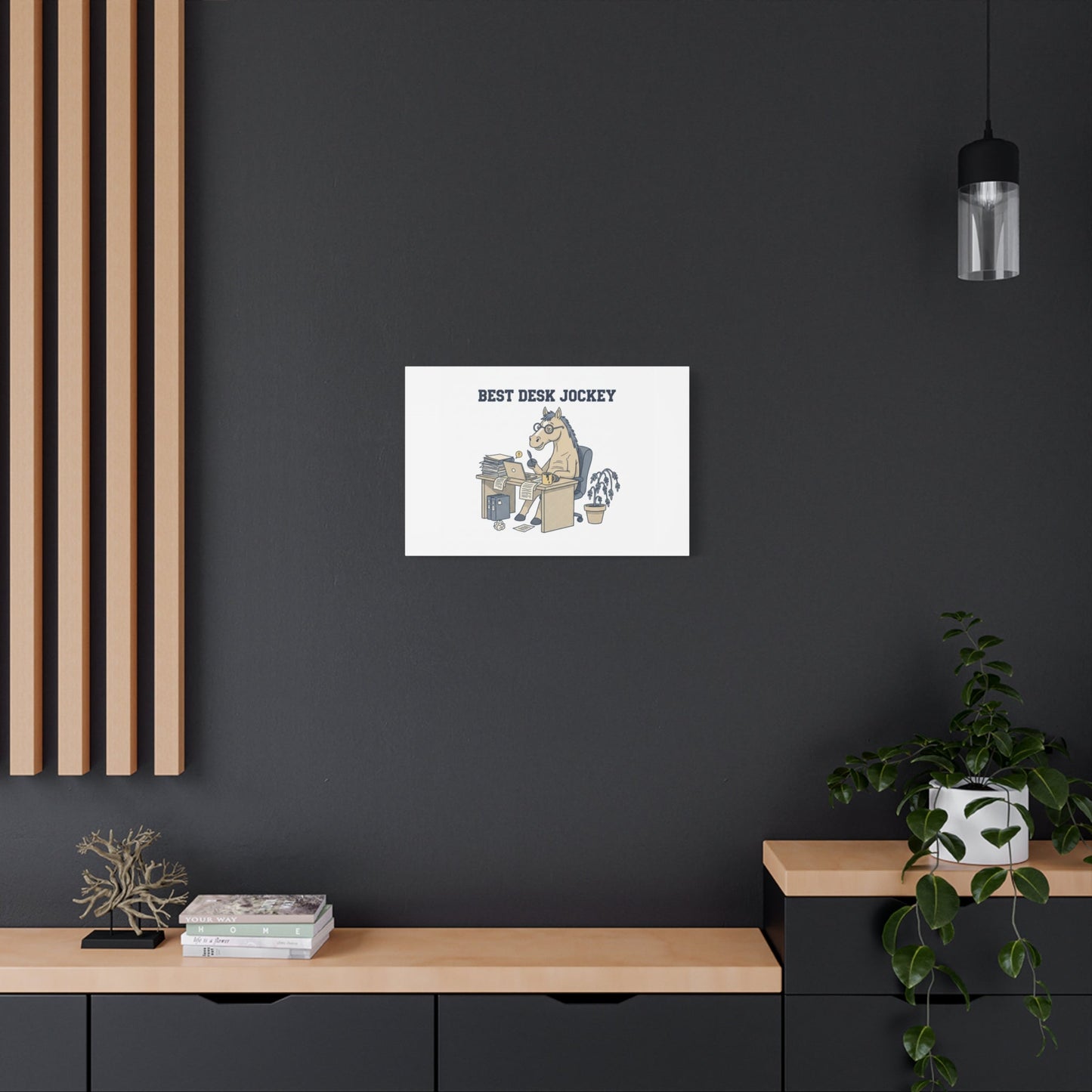 Best Desk Jockey Canvas, Workhorse Office Art | Corporate Burnout Parody