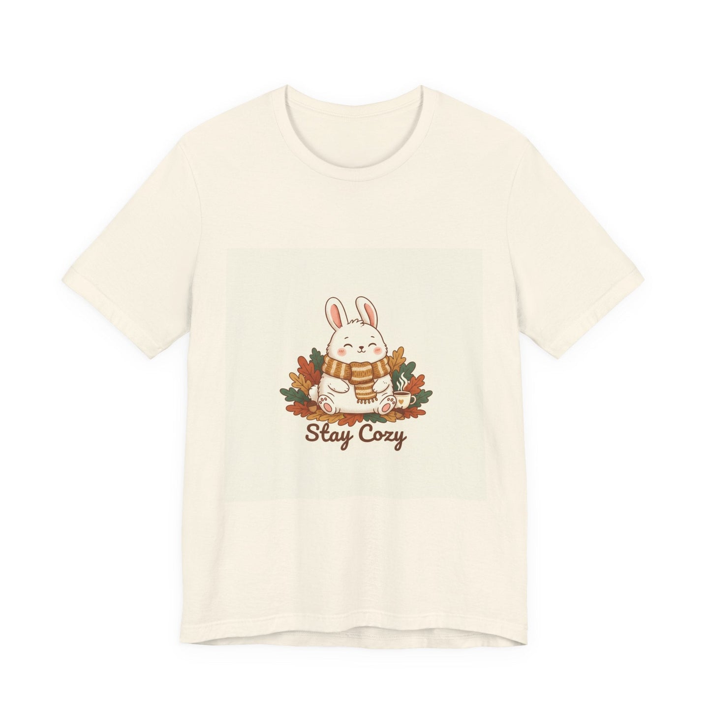 Stay Cozy Bunny T-Shirt | cute animal illustration, winter forest art
