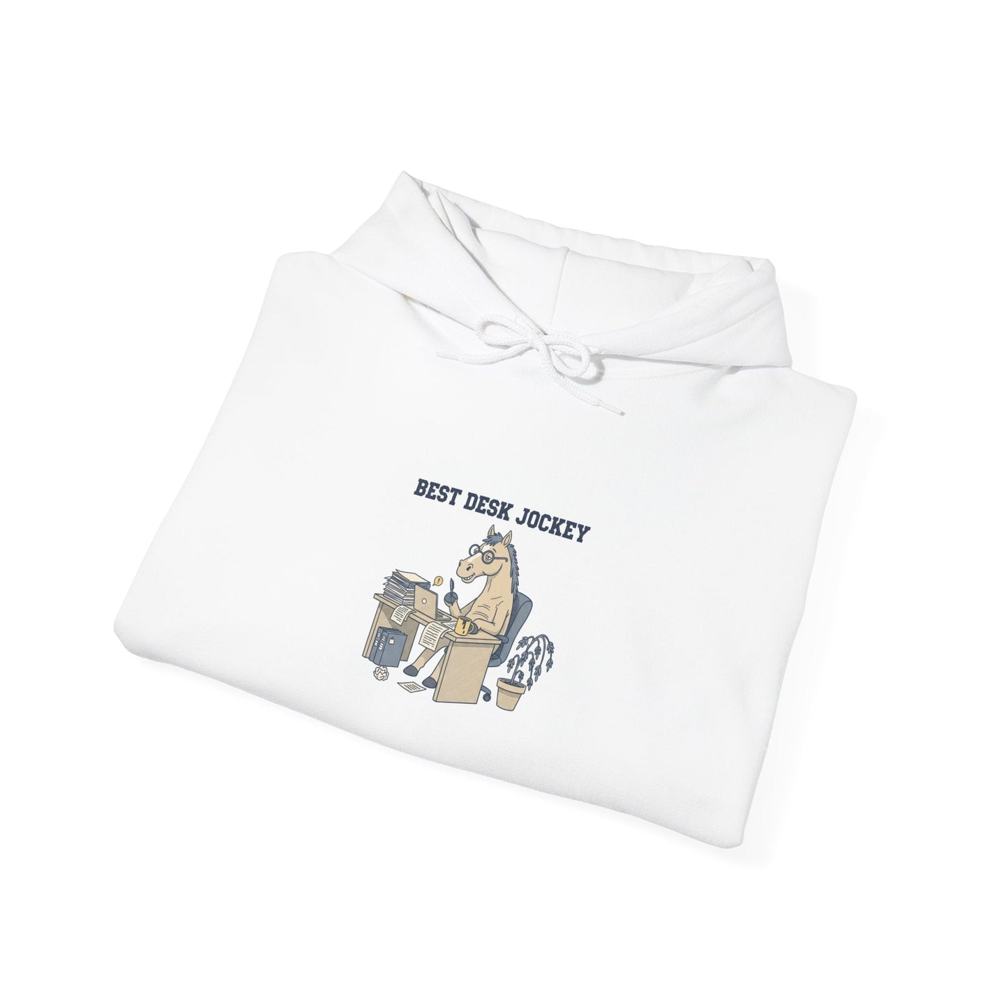Work Horse Jockey Hoodie | corporate burnout parody, office horse design